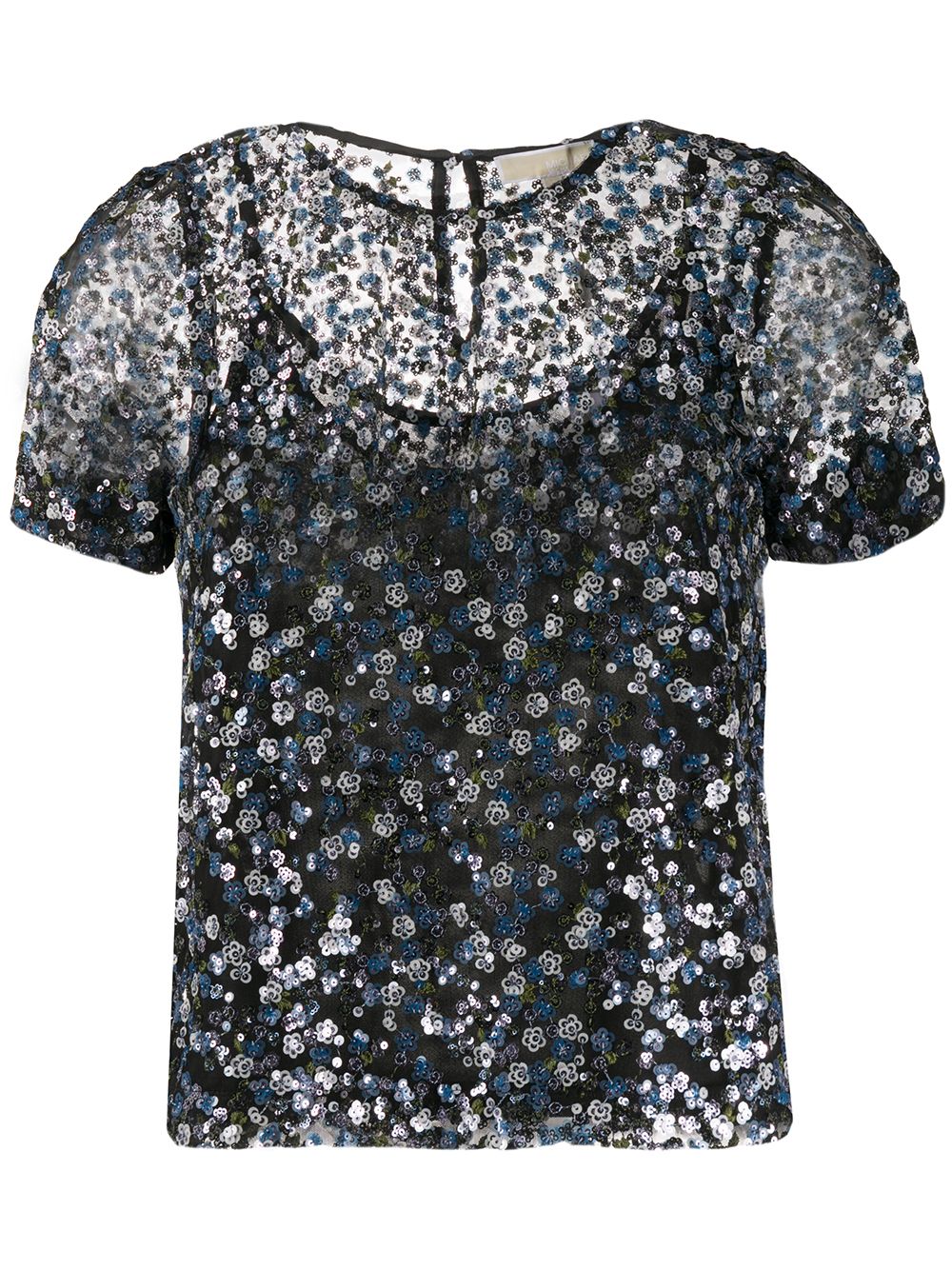 Michael Michael Kors sheer sequined blouse - Blue