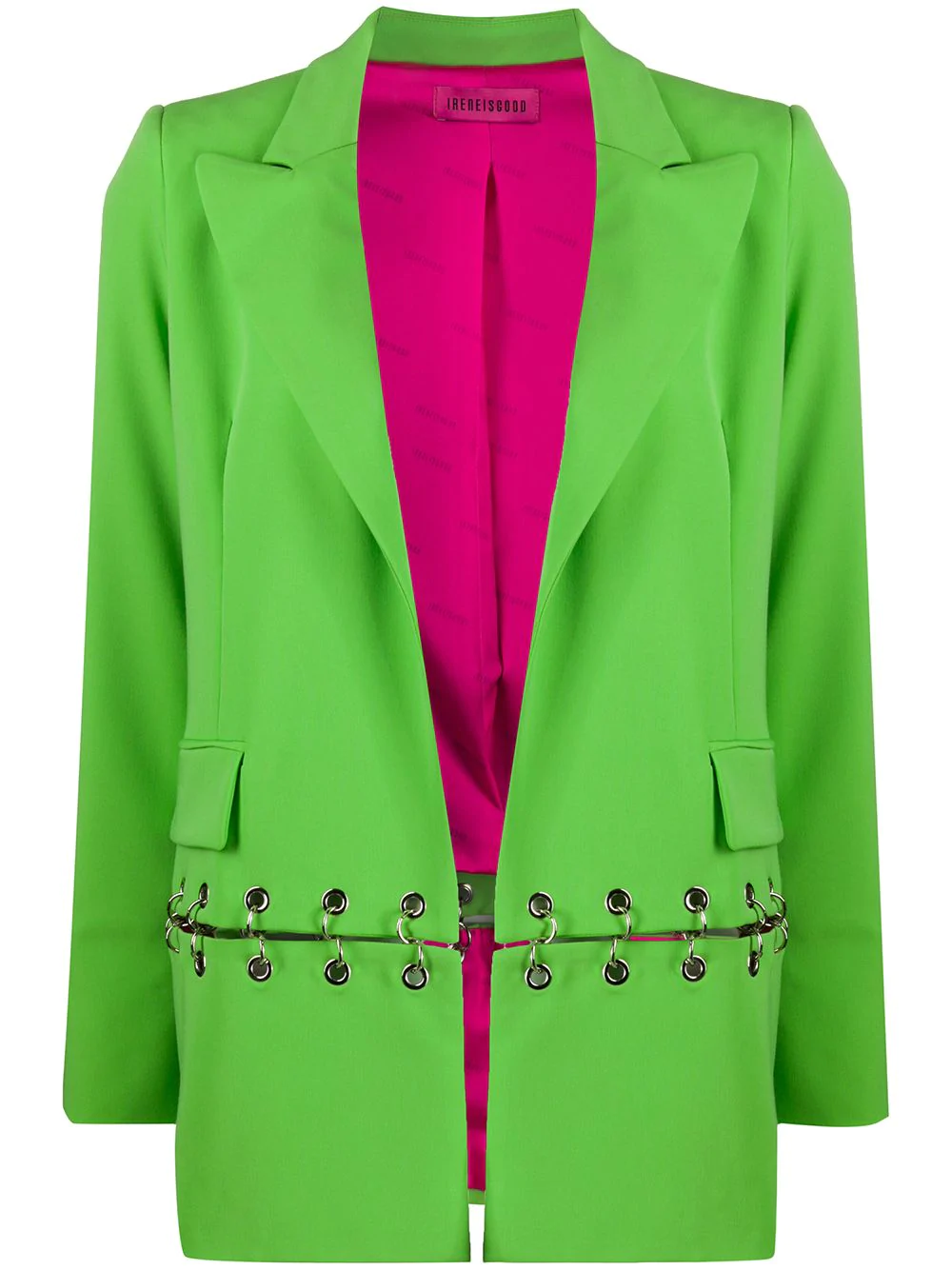 IRENEISGOOD ring-embellished split blazer - Green