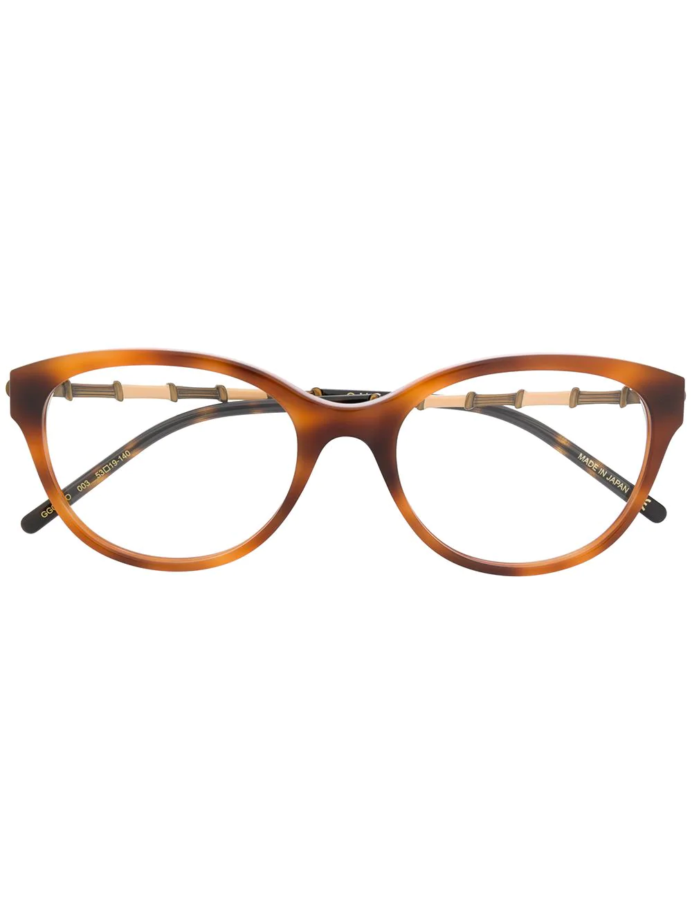 Gucci Eyewear two-tone arm round glasses - Brown