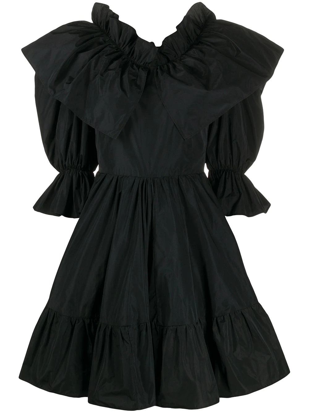 MSGM ruffle-trimmed flared dress - Black