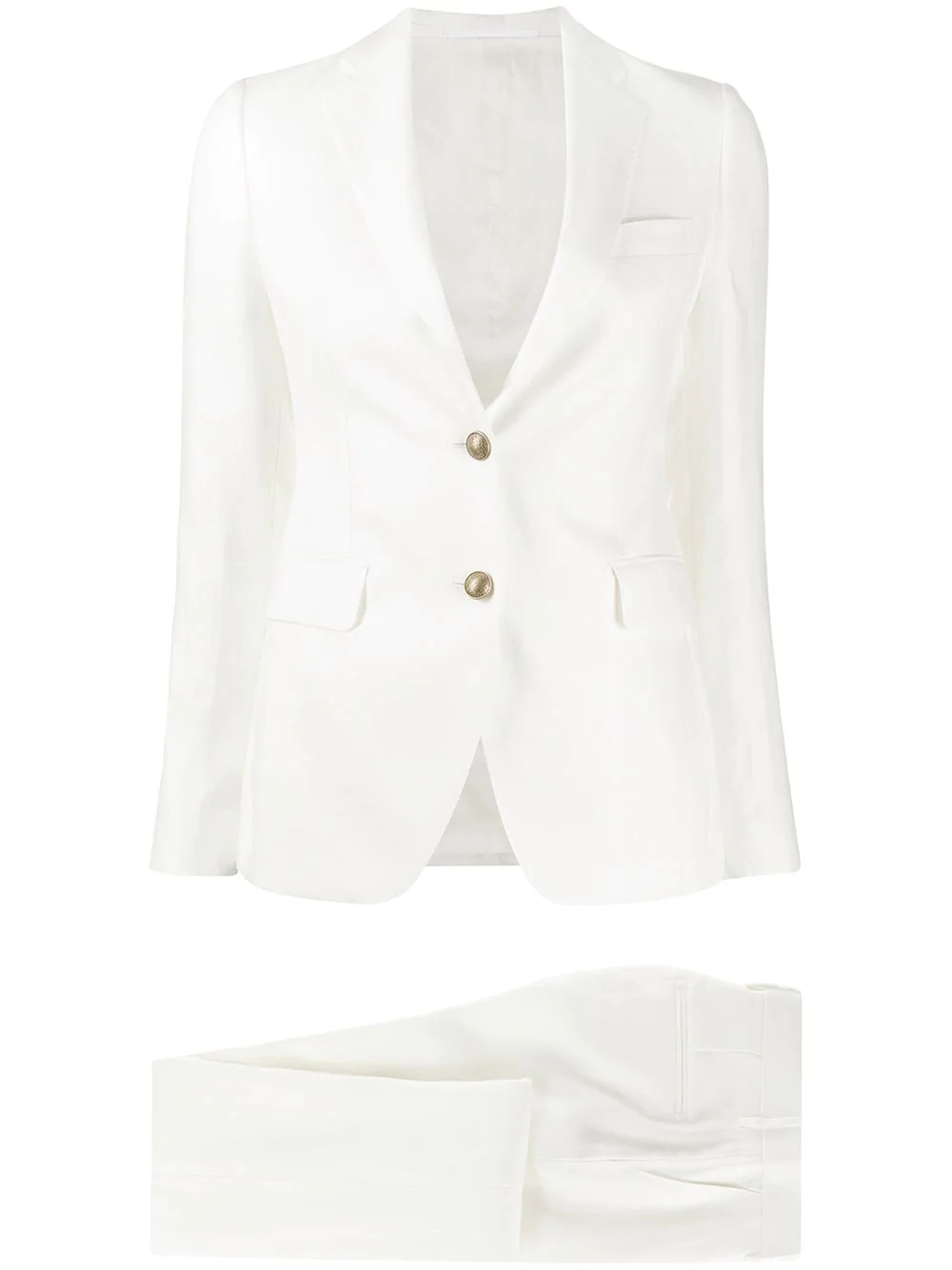 Colorichiari double-breasted three-piece suit - White