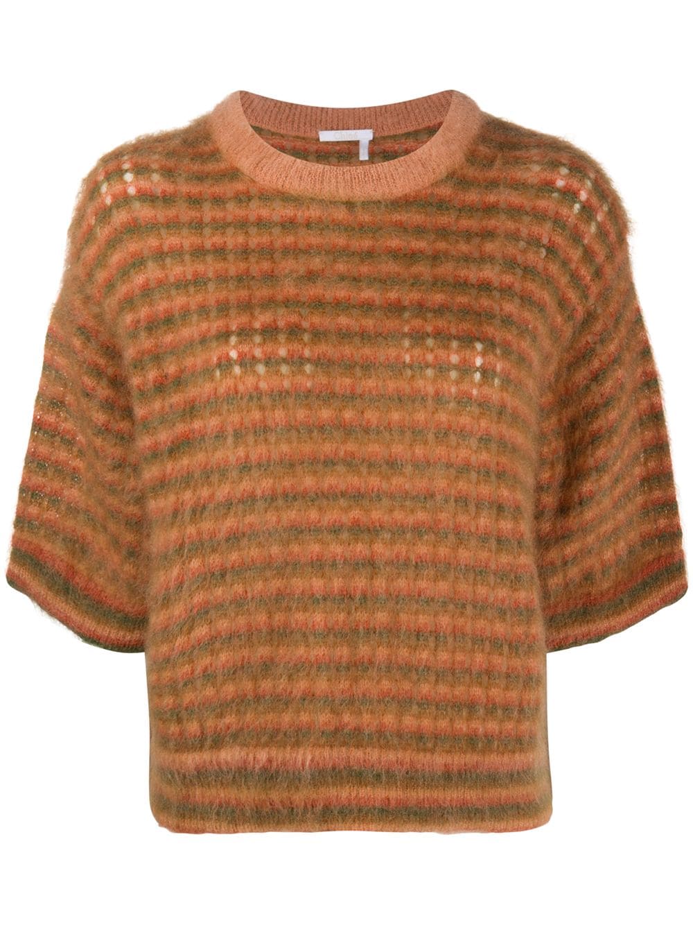 Chloé brushed striped crew neck jumper - Neutrals