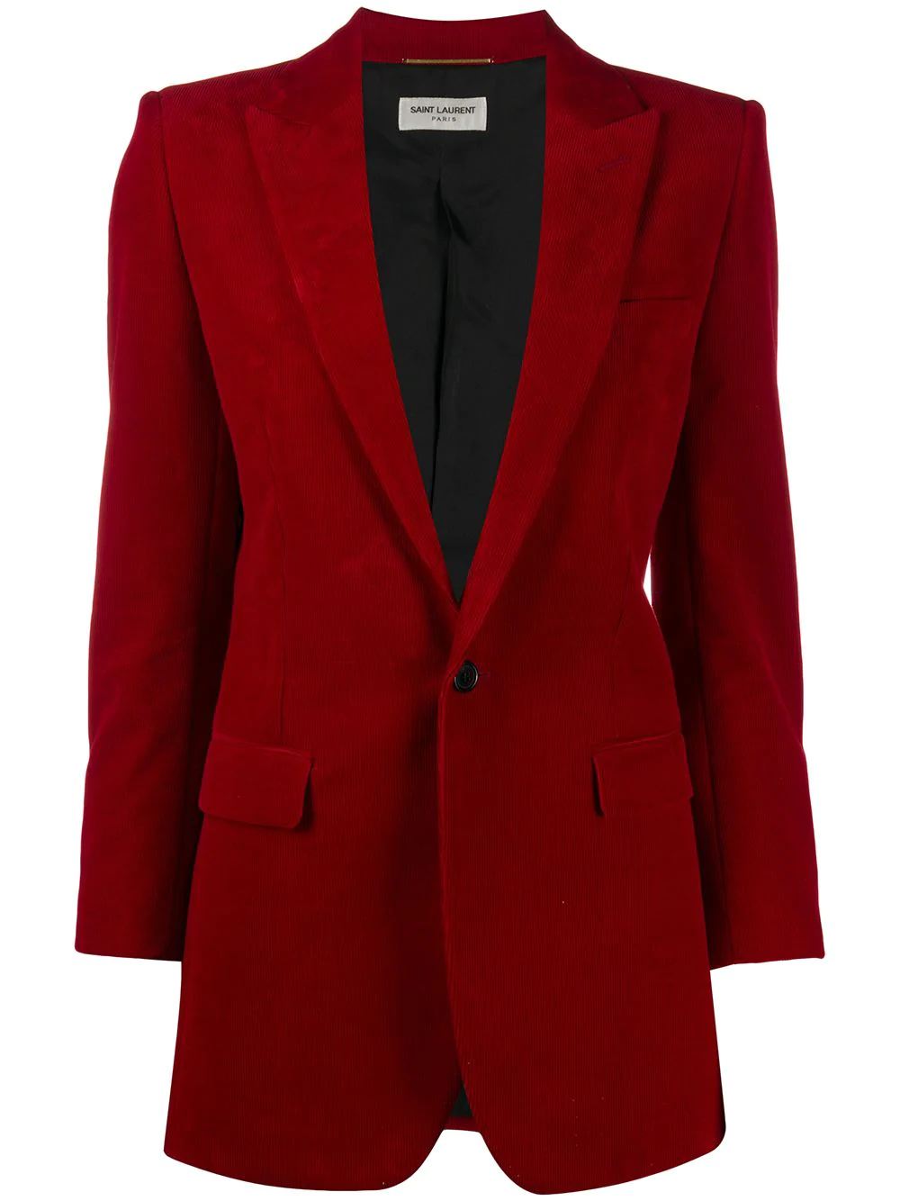 Saint Laurent corduroy single-button blazer - Red