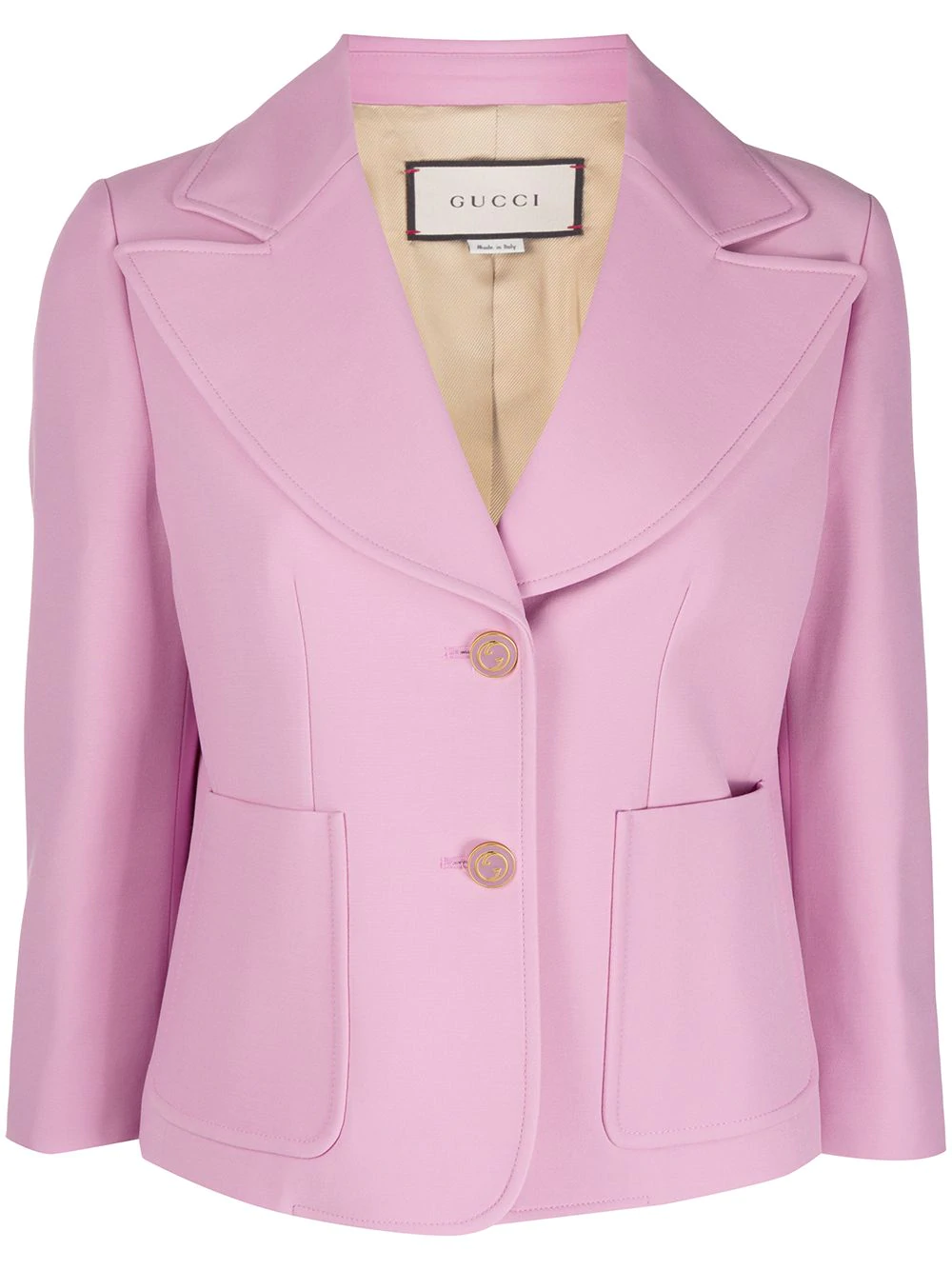 Gucci cropped peak lapels blazer - PINK