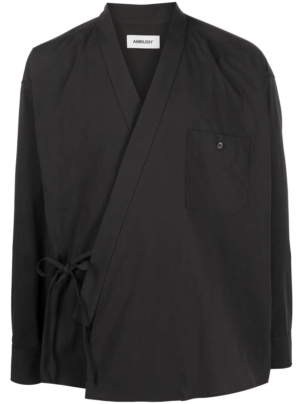 AMBUSH side-tie kimono shirt - Black