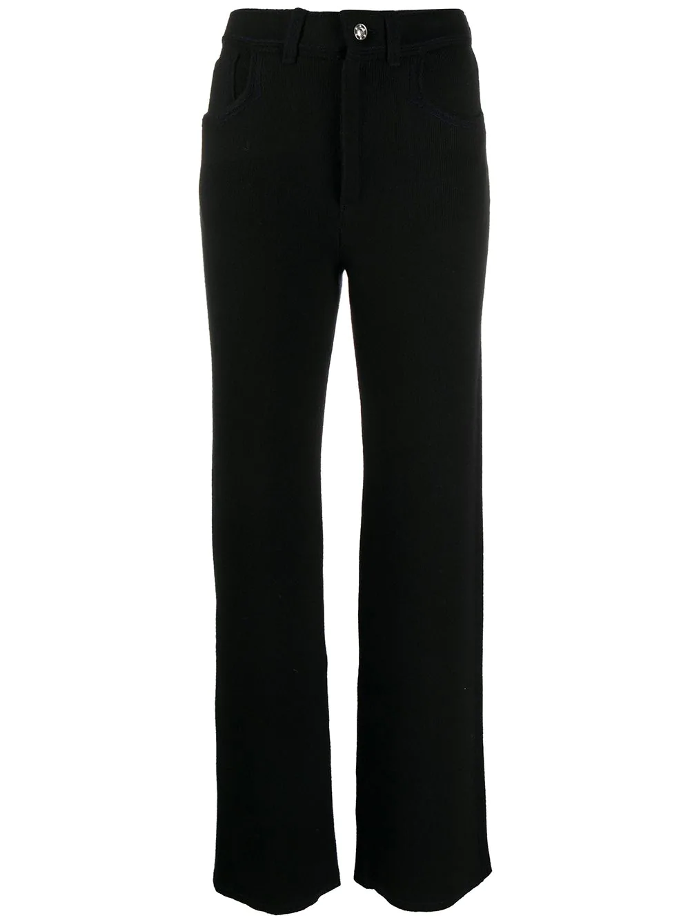 Barrie high-waisted knitted trousers - Black