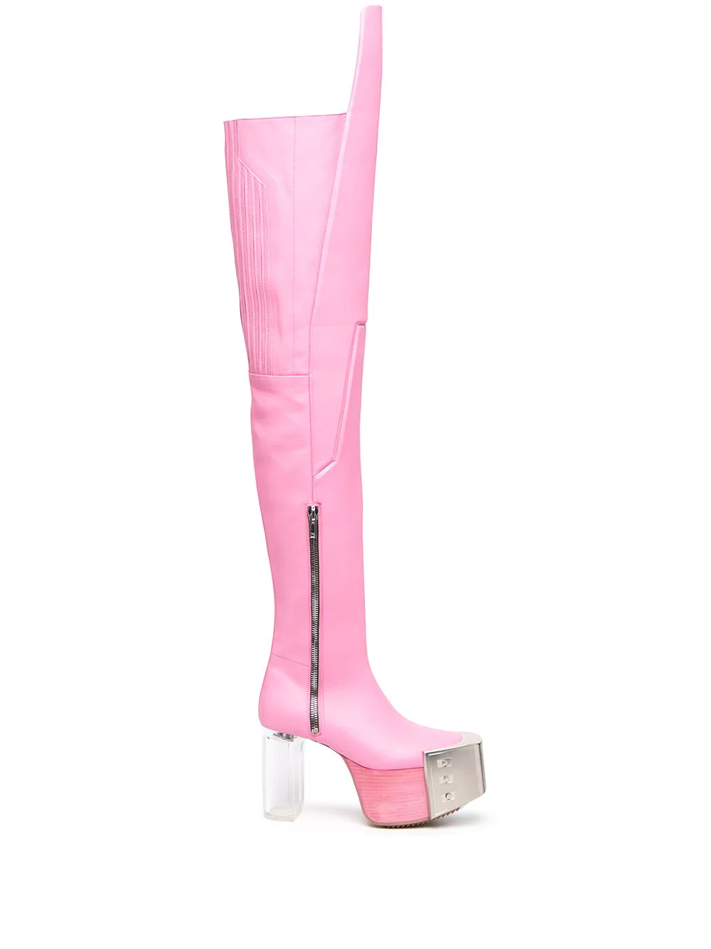 Rick Owens perspex-heel thigh-high boots - Pink