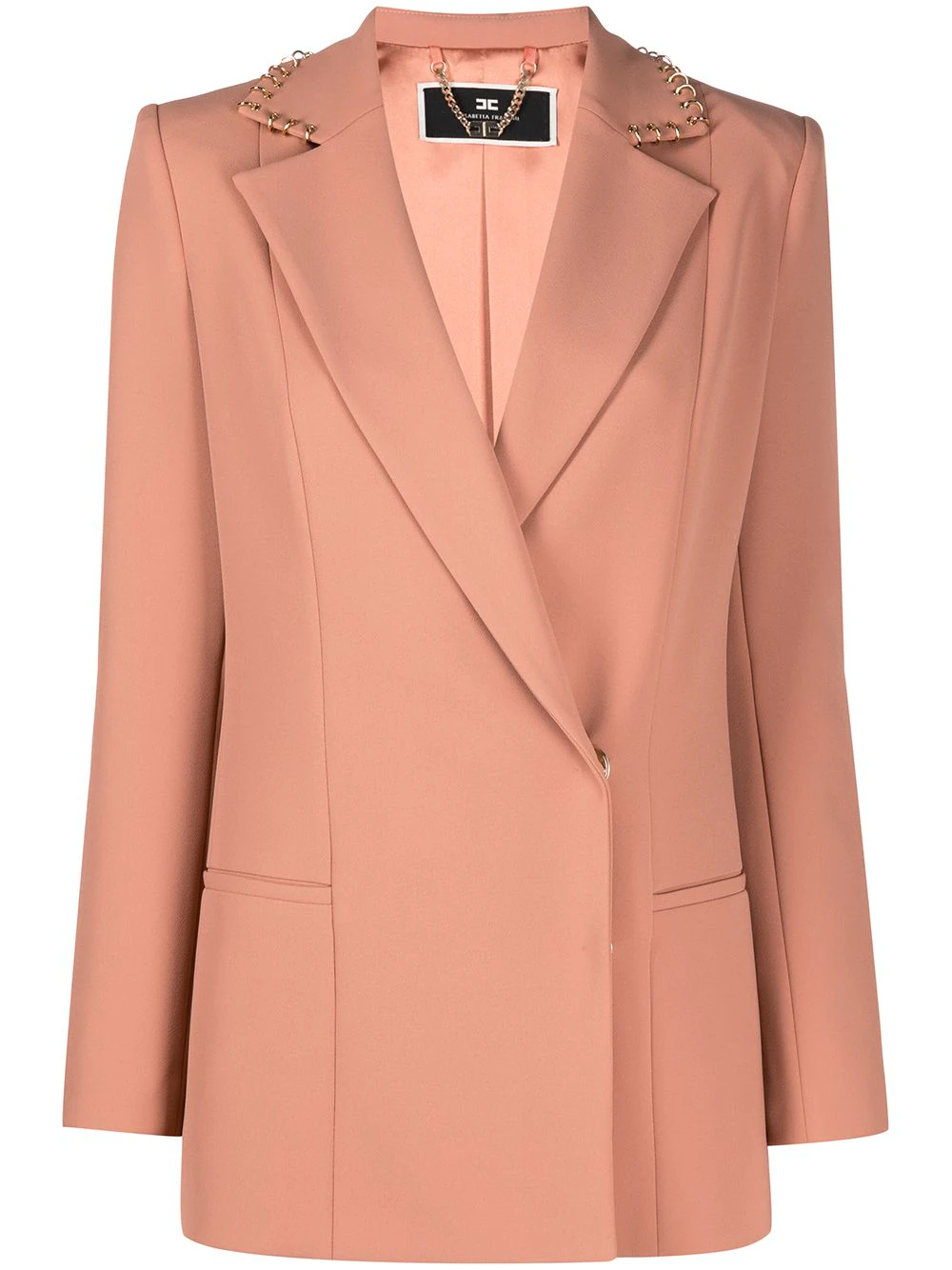 Elisabetta Franchi off-centre btton blazer - Pink