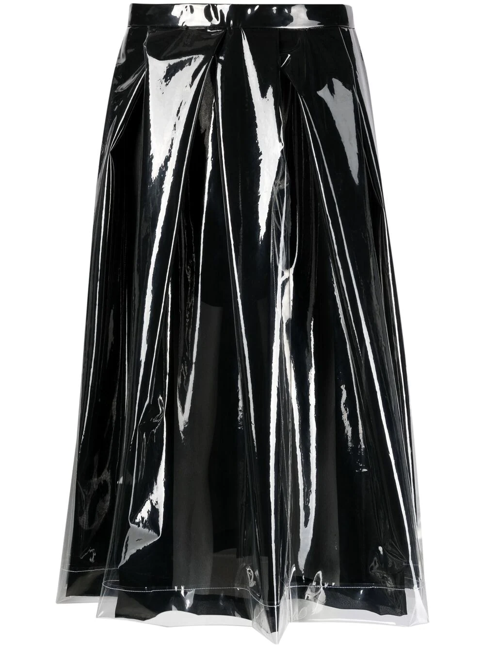 Comme Des Garçons high-shine A-line skirt - Black