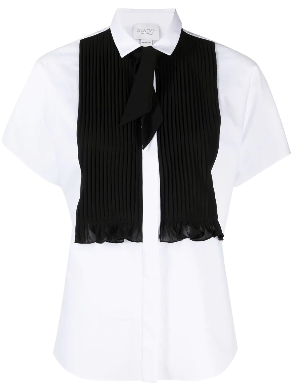 Giambattista Valli pleated bib cotton shirt - White