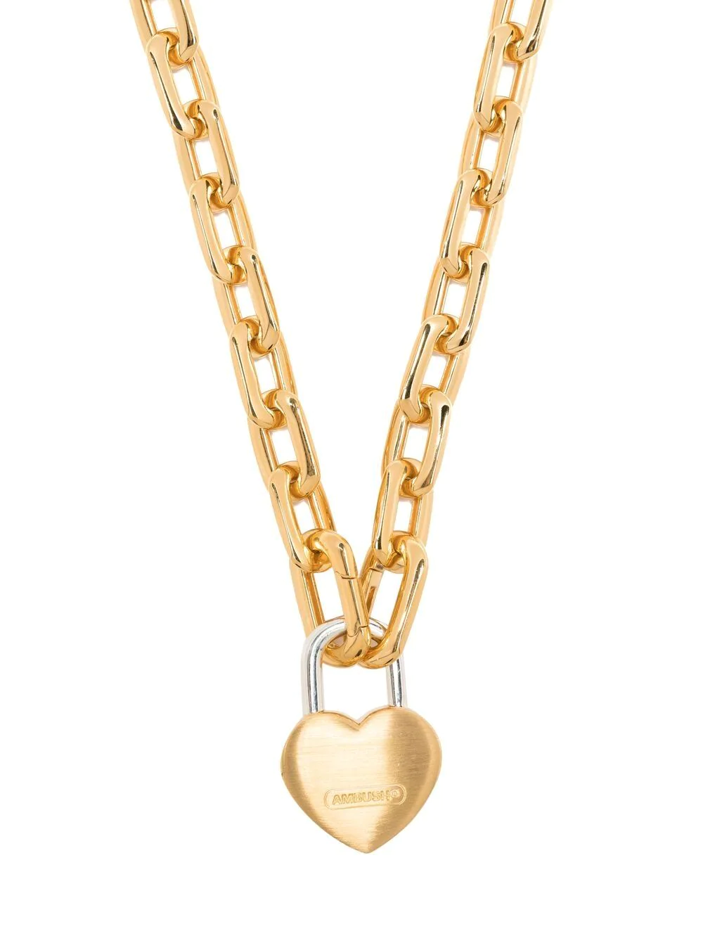 AMBUSH padlock heart pendant necklace - Gold