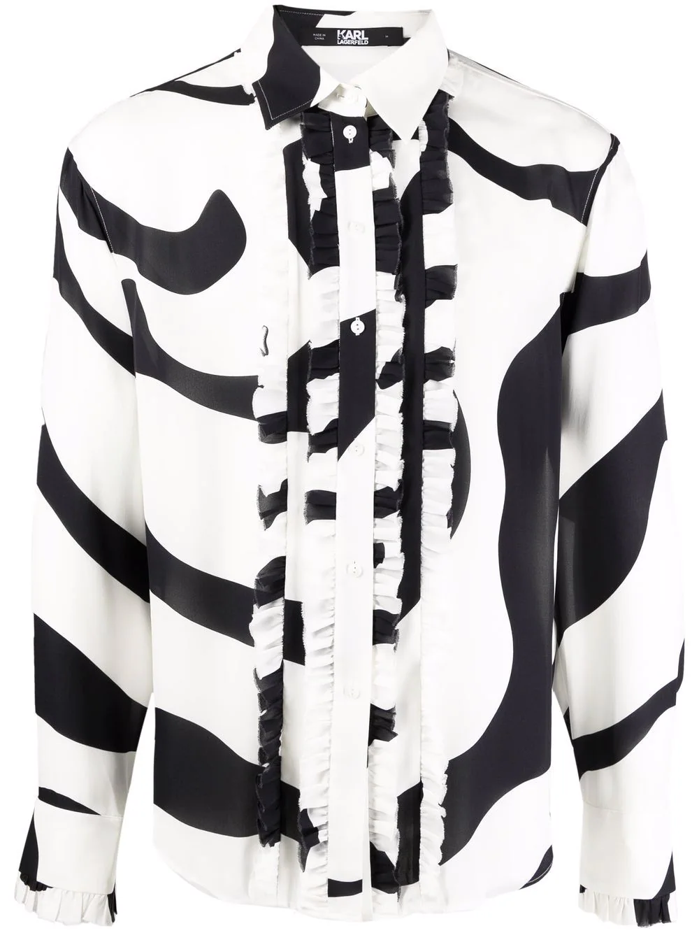 KARL LAGERFELD x Kenneth Ize Swirl silk shirt - White