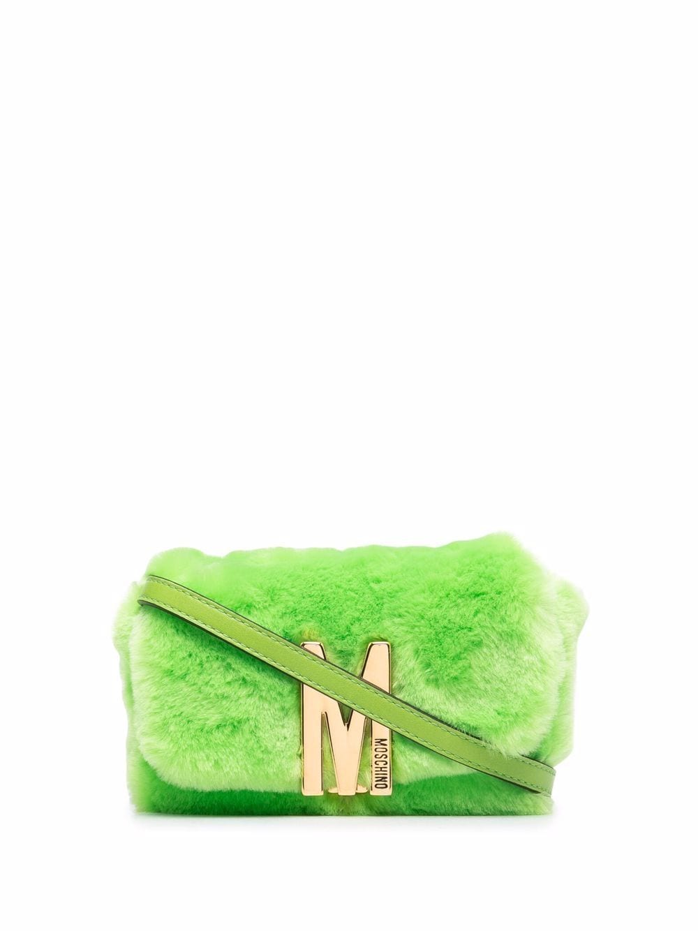 Moschino logo-plaque crossbody bag - Green