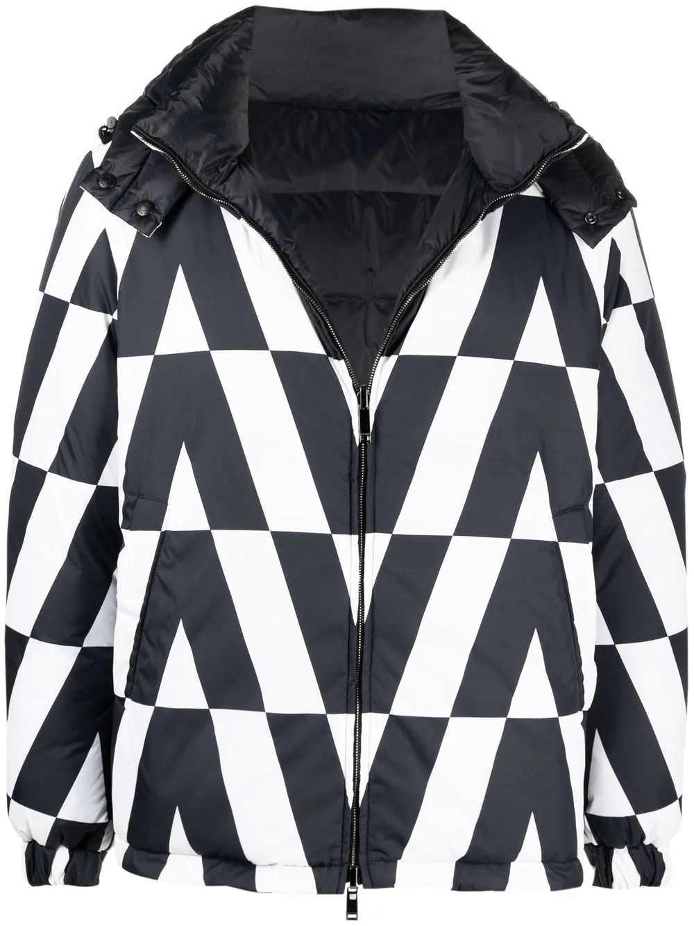 Valentino Garavani monogram-print padded jacket - Black