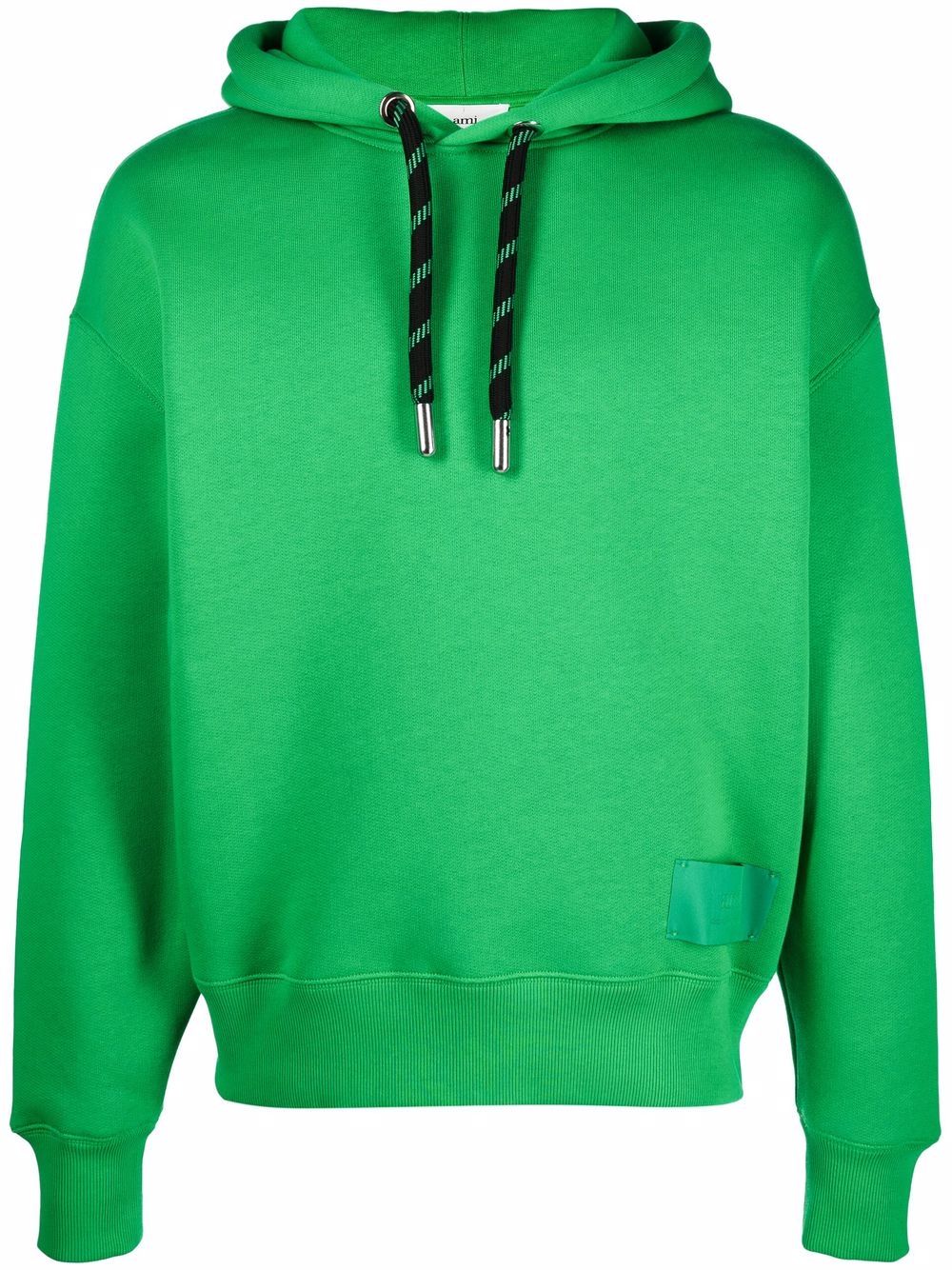 AMI Paris Ami satin label hoodie - Green