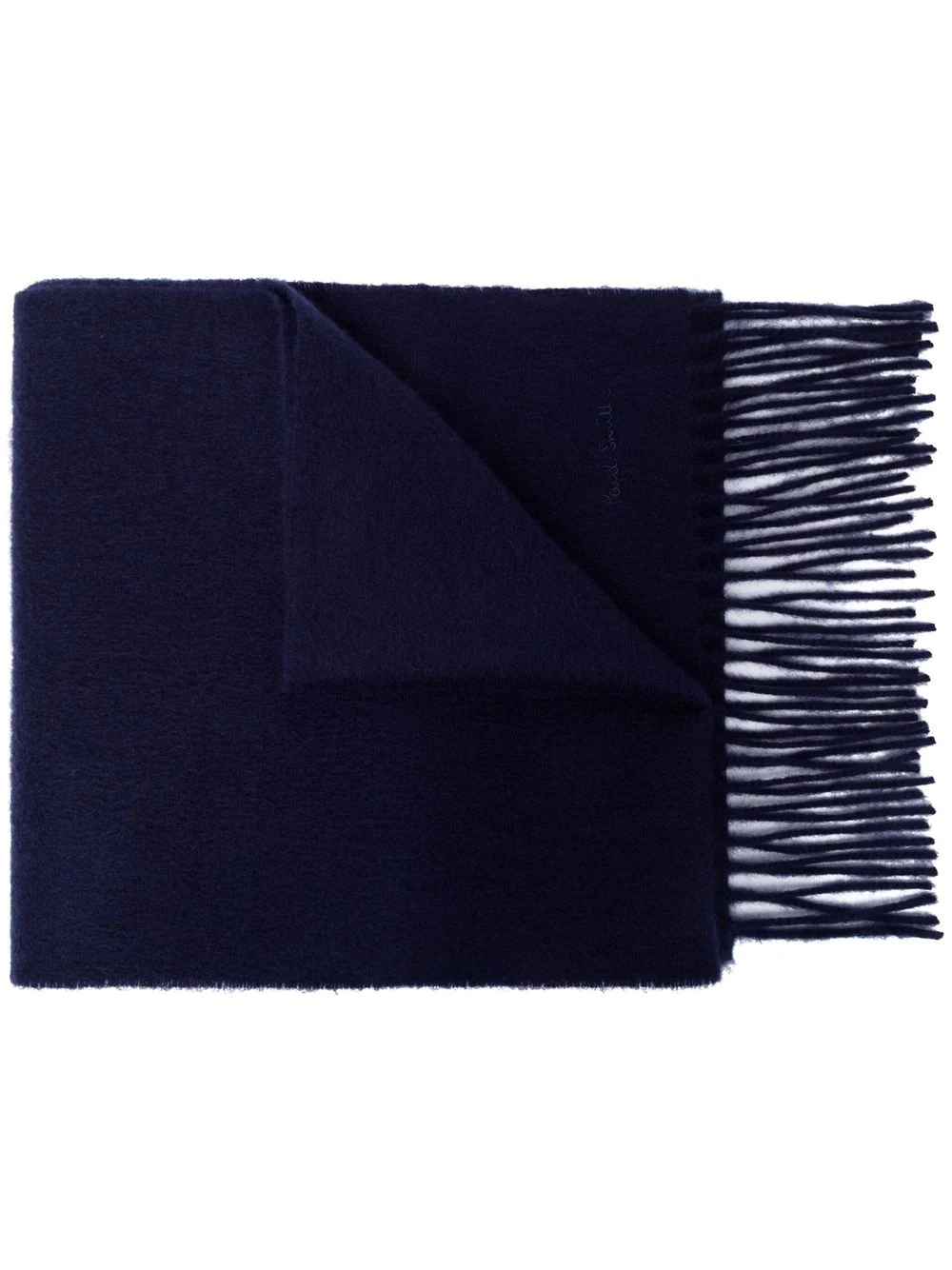 Paul Smith embroidered-logo cashmere scarf - Blue