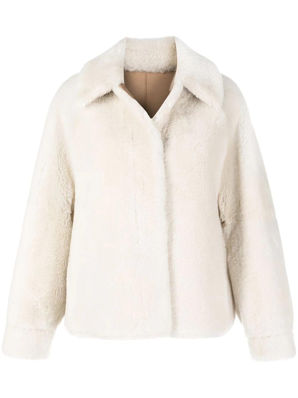 Goen.J dolman sleeves shearling jacket - White