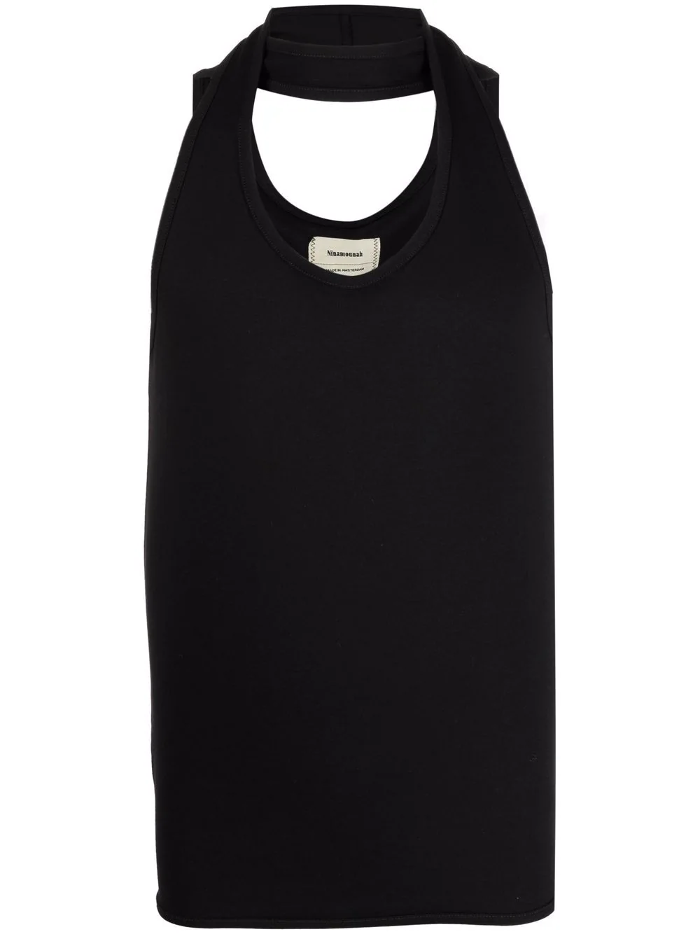 Ninamounah keyhole-detail tank top - Black