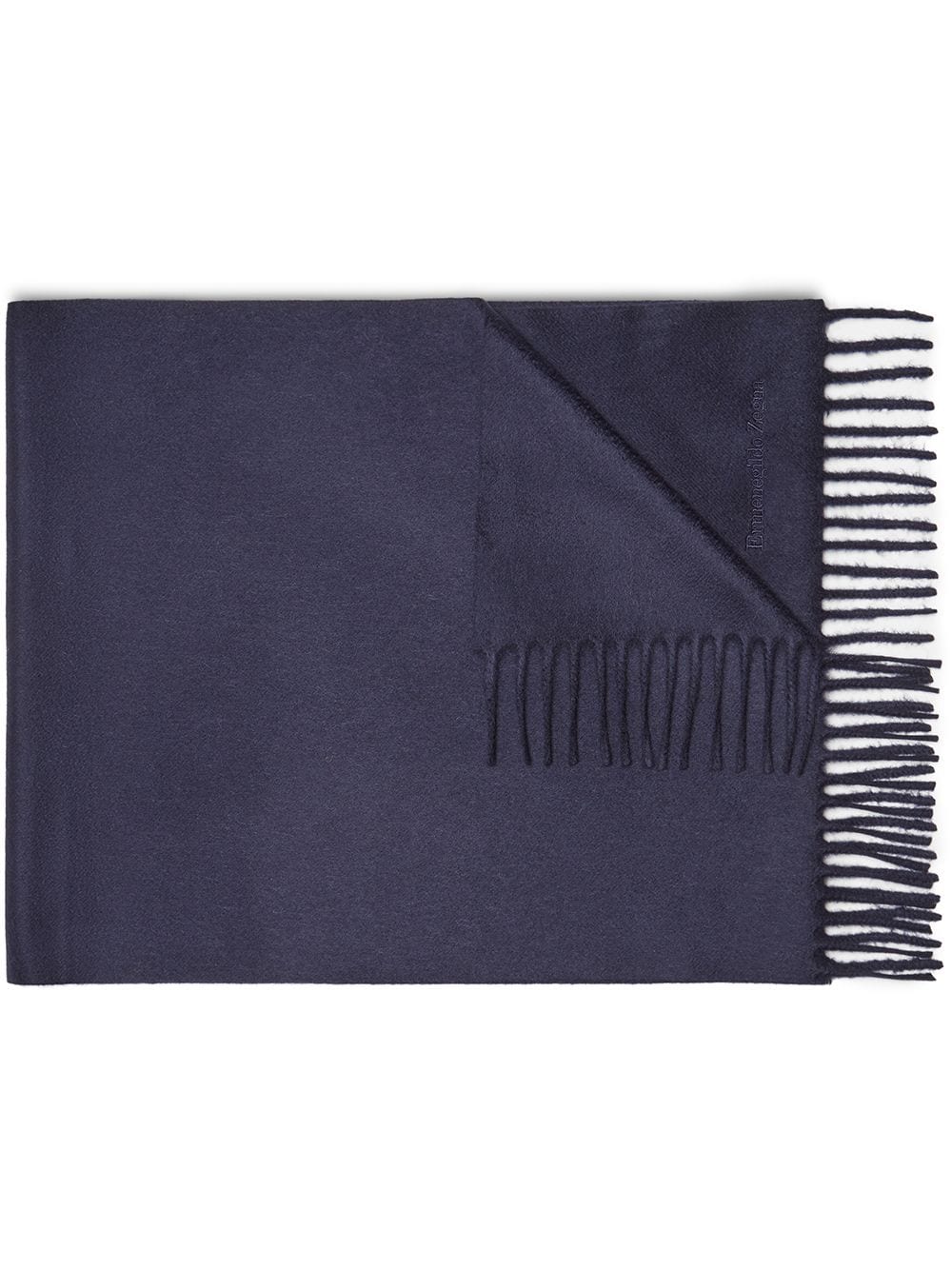 Zegna fringed cashmere scarf - Blue