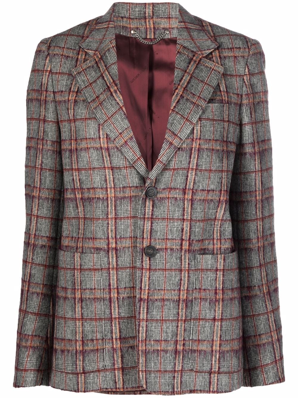 Golden Goose plaid-check single-breasted blazer - Grey