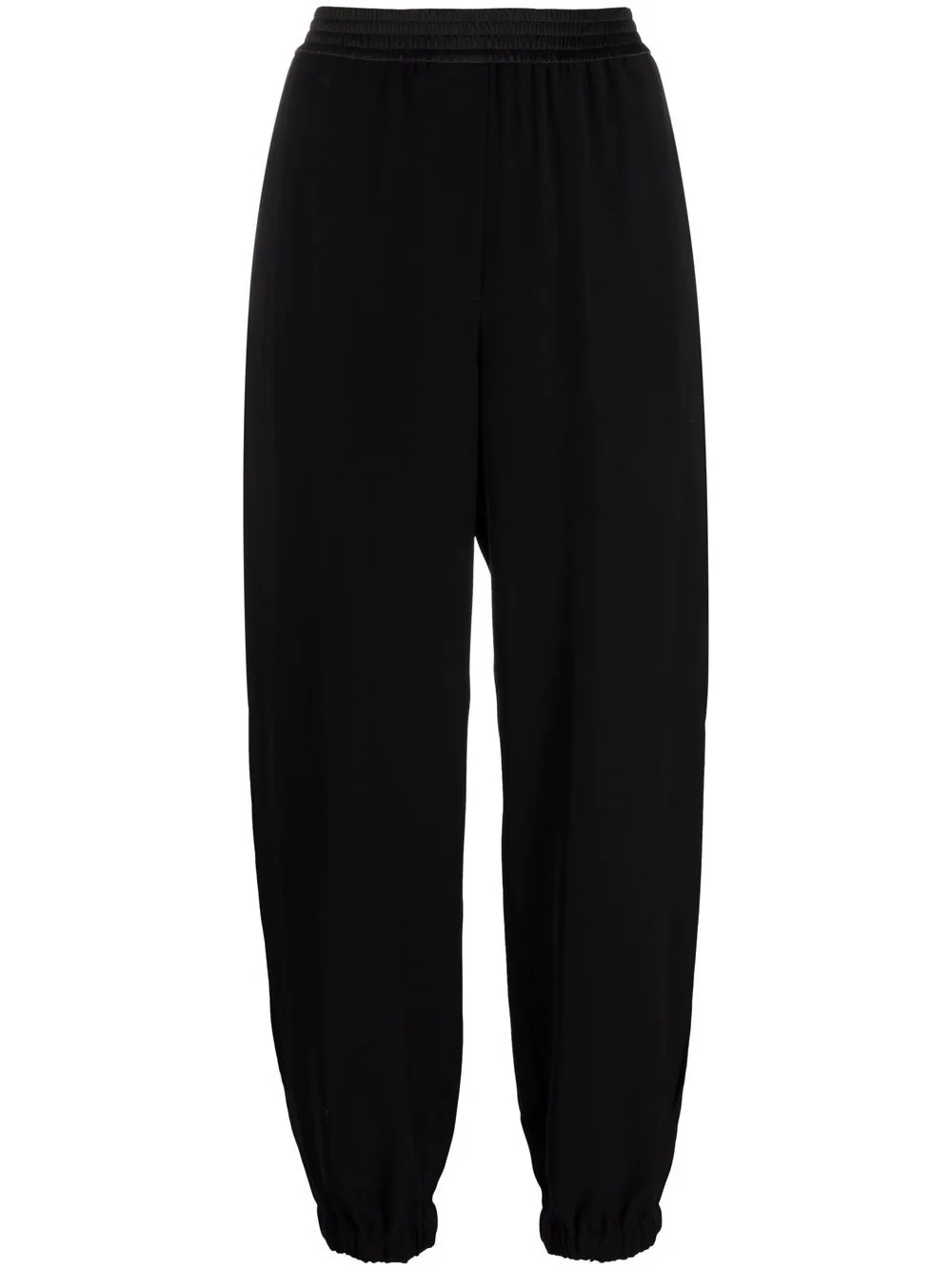 EMPORIO ARMANI cropped elasticated trousers - Black