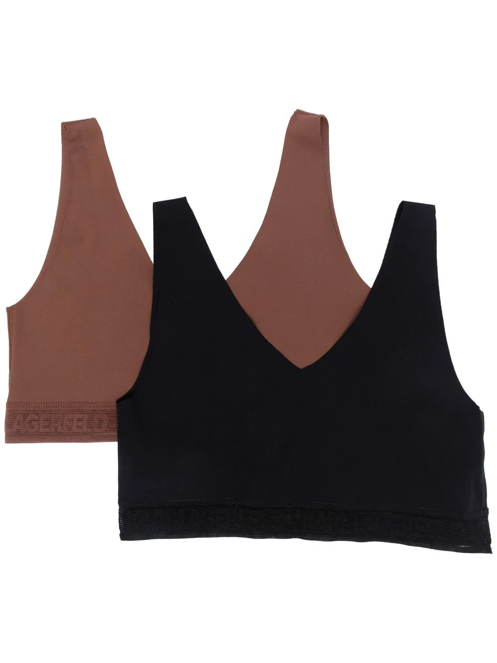 Karl Lagerfeld logo-underband bralette top set - Brown