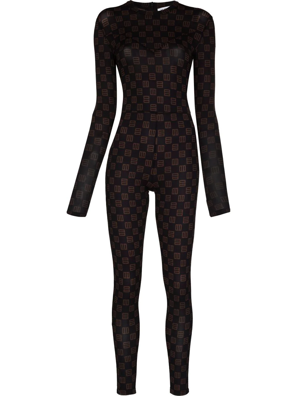 AMBUSH monogram print jumpsuit - Black