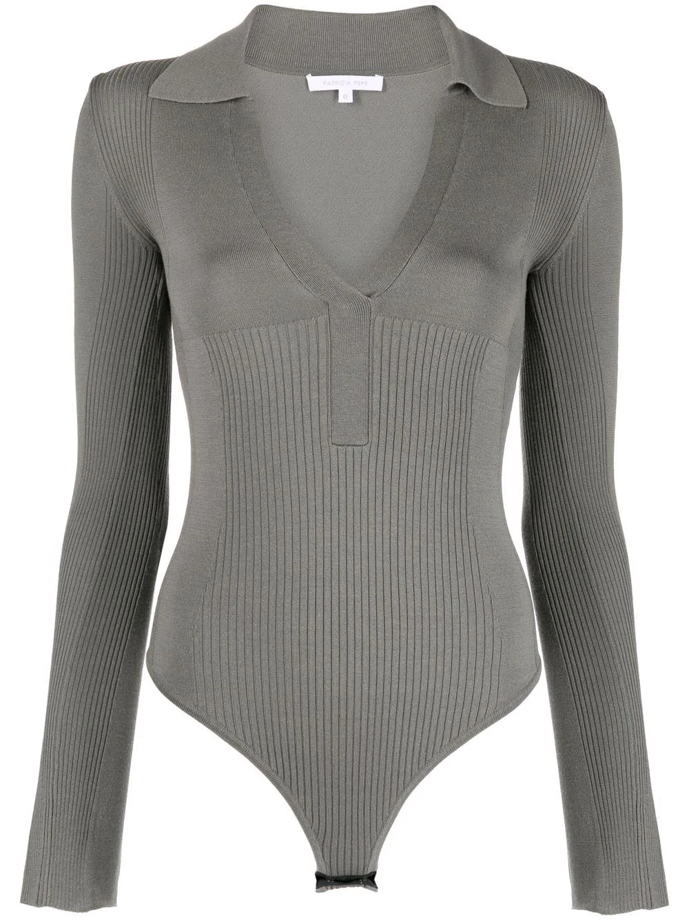 Patrizia Pepe plunging V-neck body - Grey