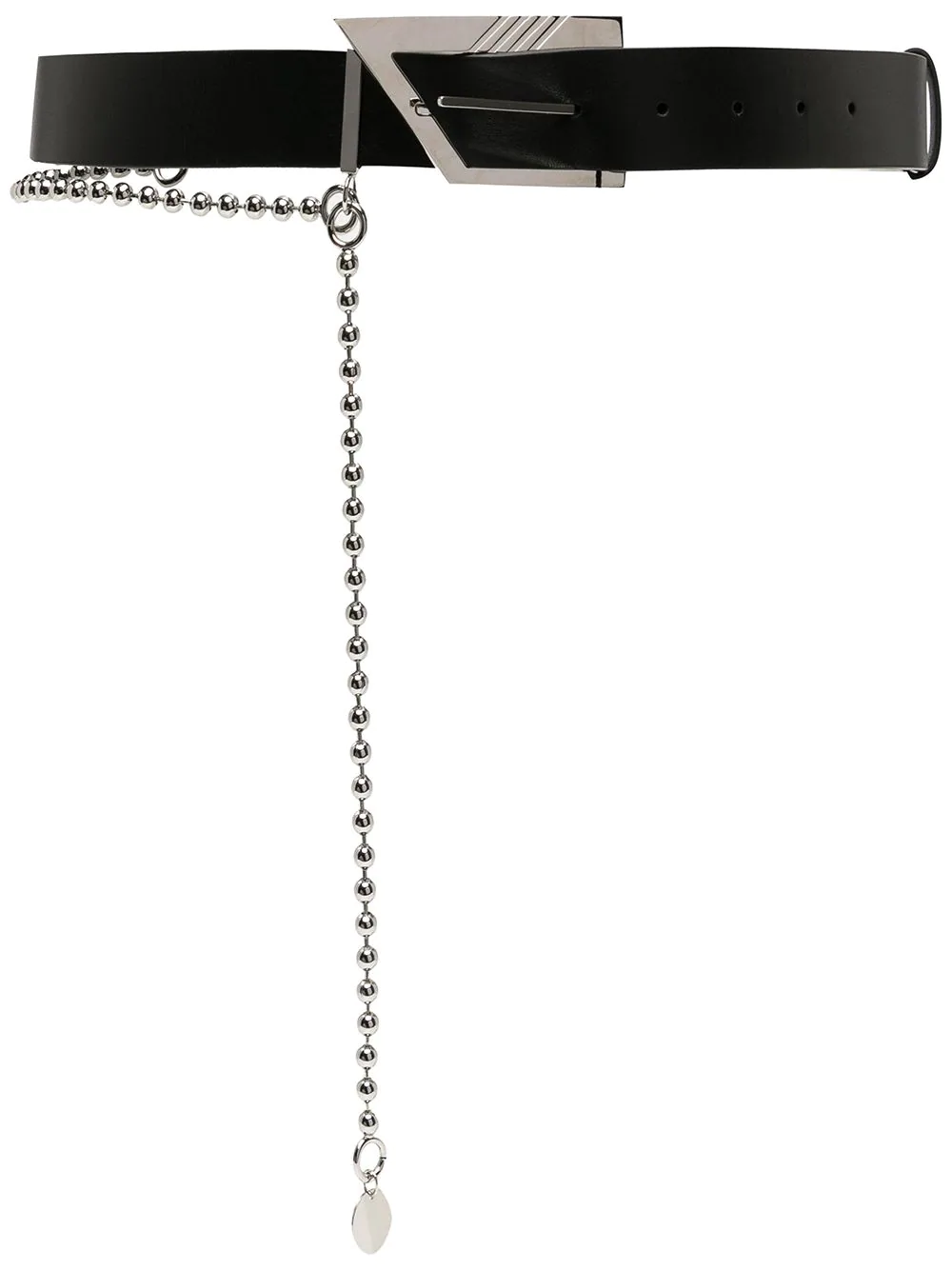 The Attico ball-chain detail buckle belt - Black