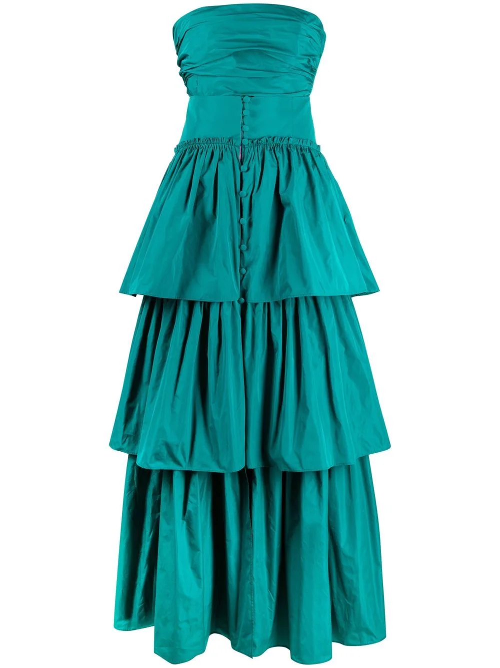 PINKO strapless tiered dress - Green