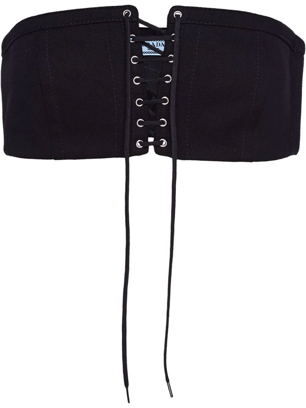 Prada lace-up cropped top - Black