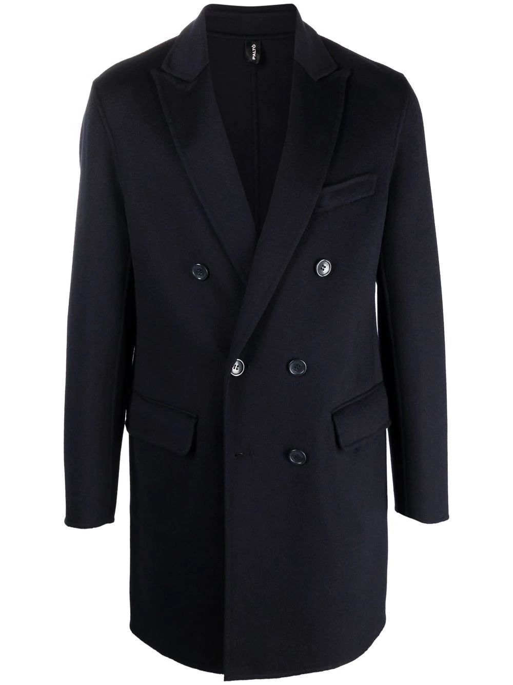 Paltò double breasted short coat - Blue