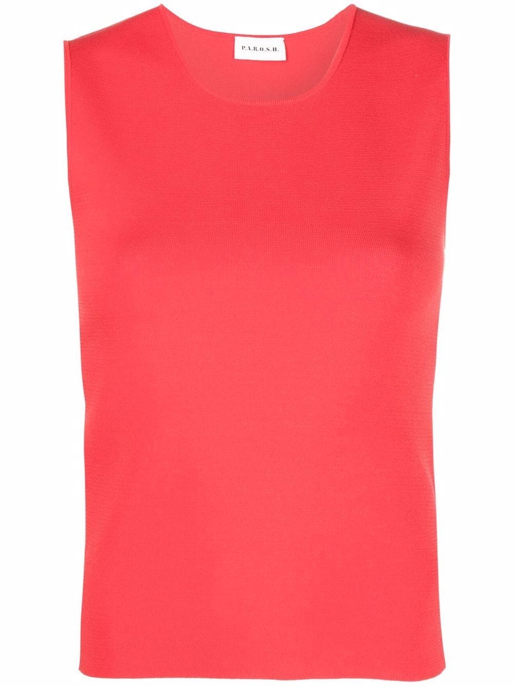 P.A.R.O.S.H. round-neck sleeveless tank top - Red