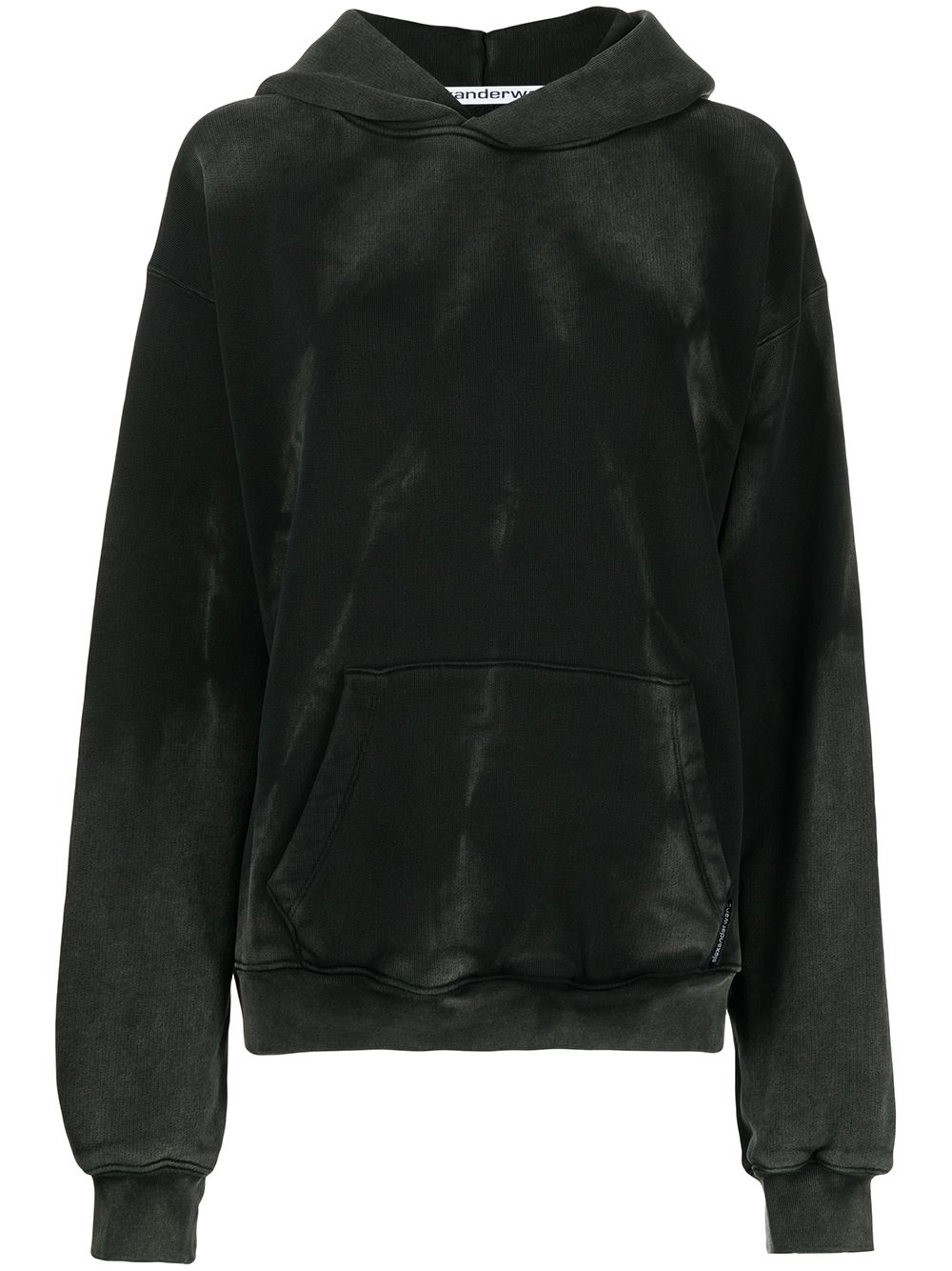 Alexander Wang long-sleeved acid washed hoodie - Green