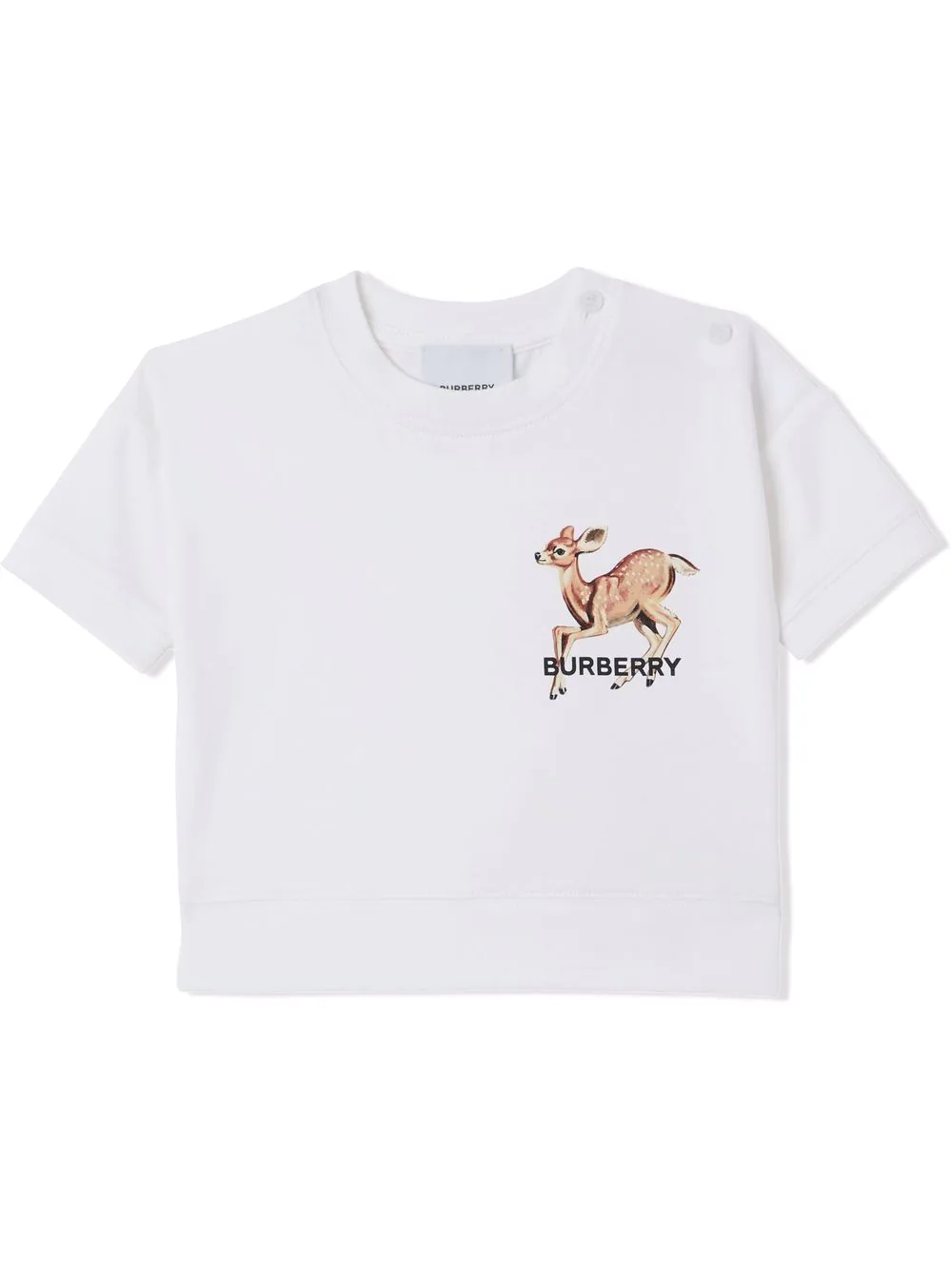 Burberry Kids logo deer-print T-shirt - White