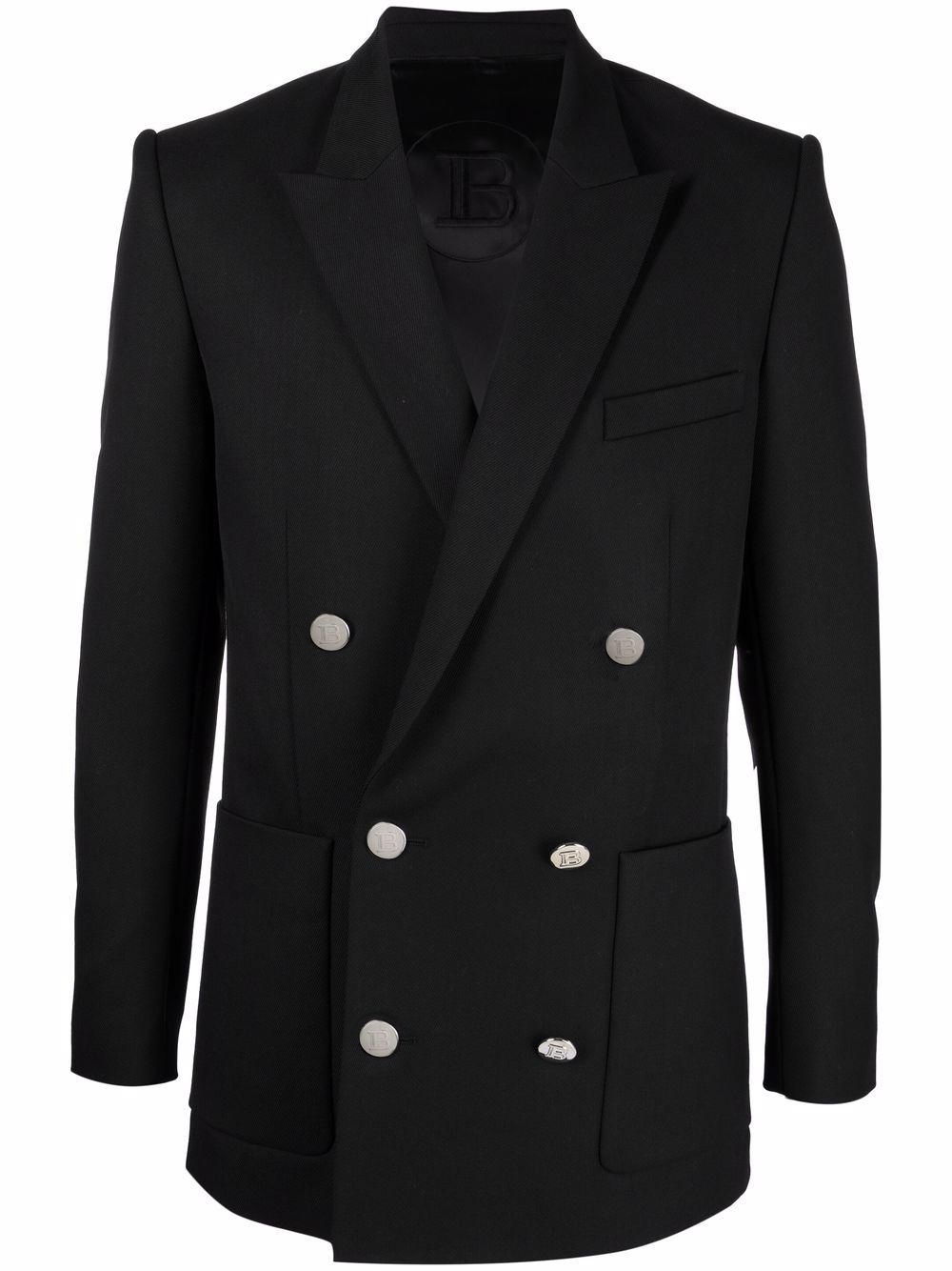 Balmain double-breasted wool blazer - Black