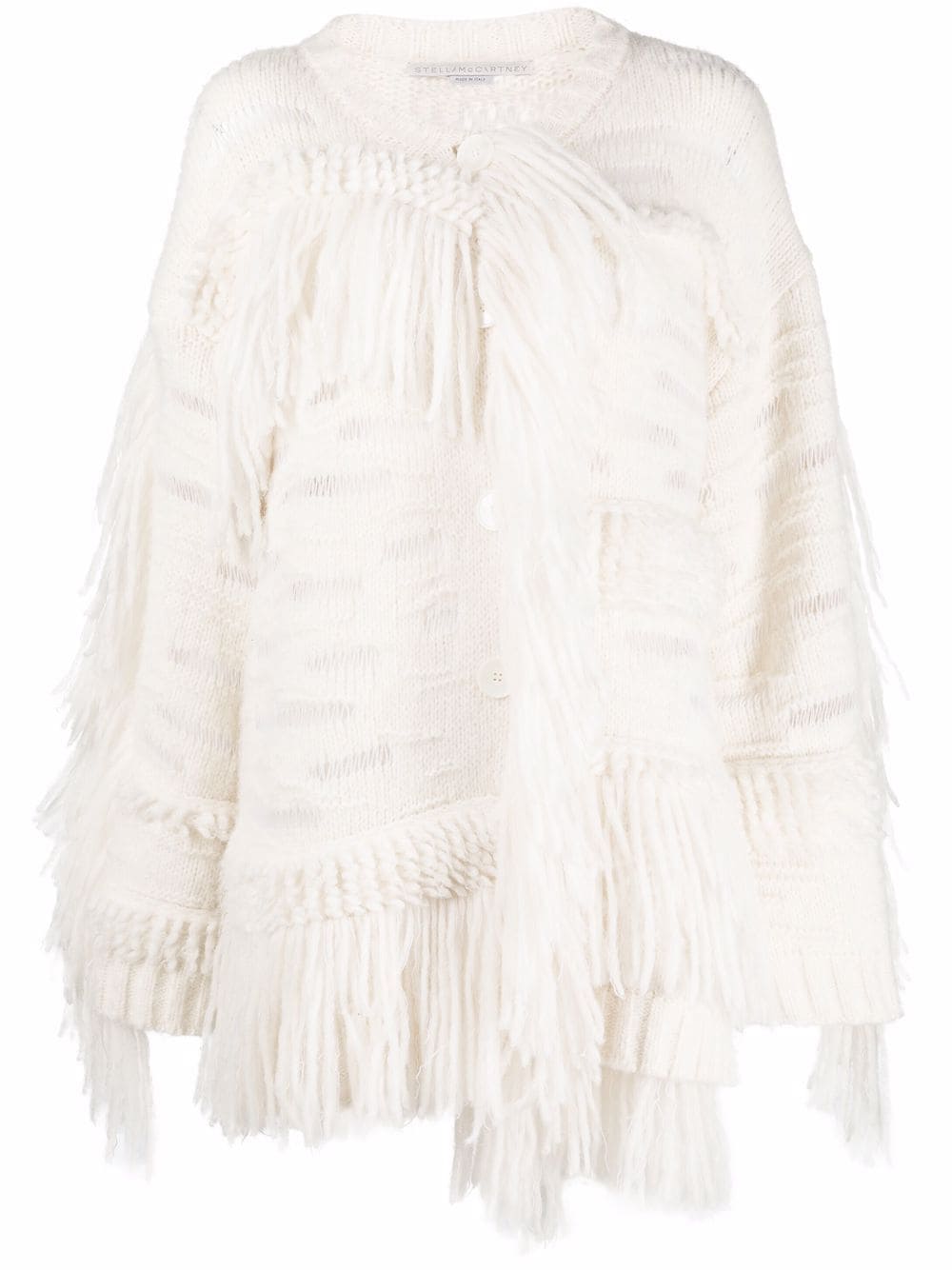 Stella McCartney oversized fringed jumper - White