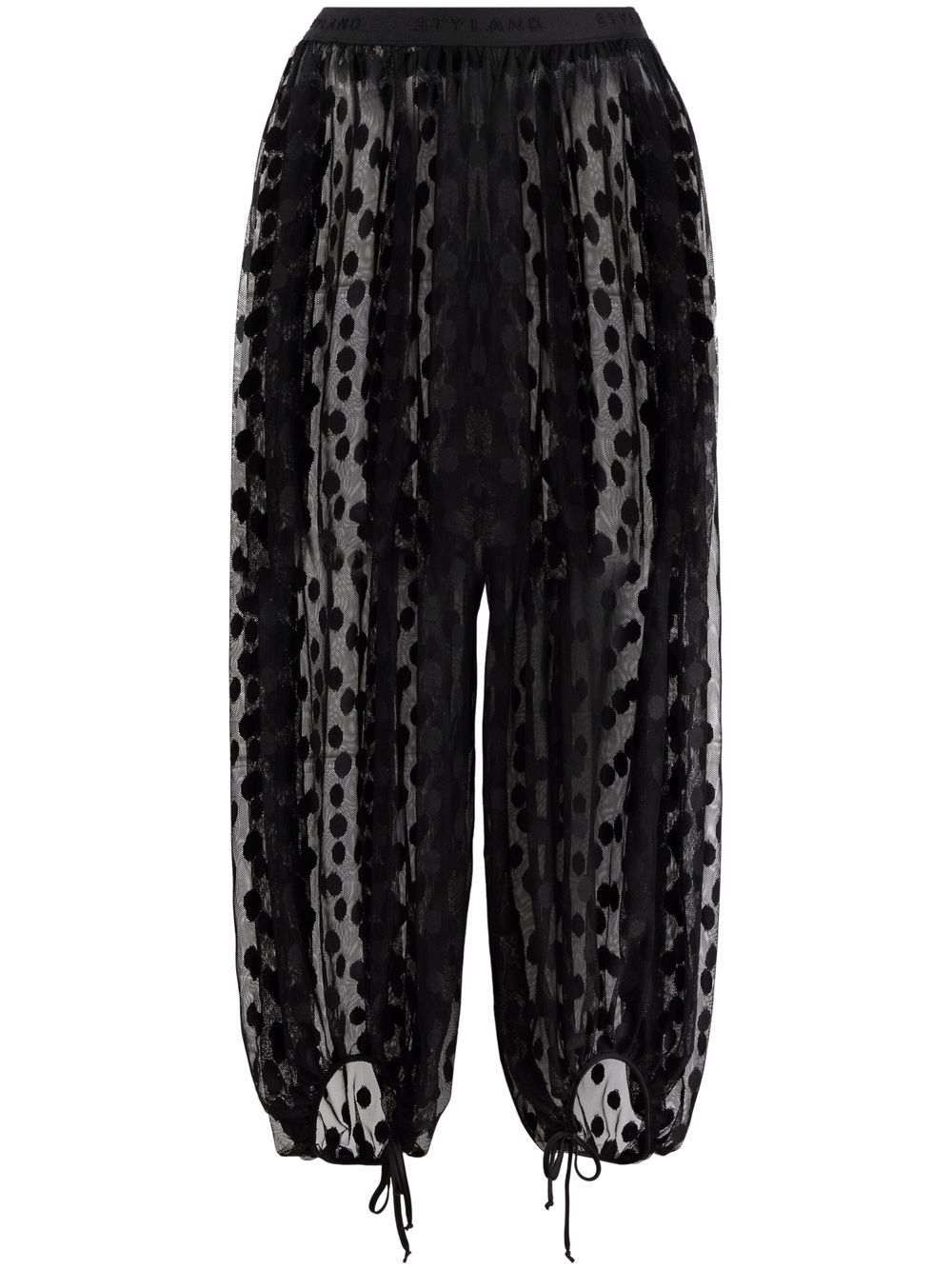 STYLAND polka dot-print cropped trousers - Black