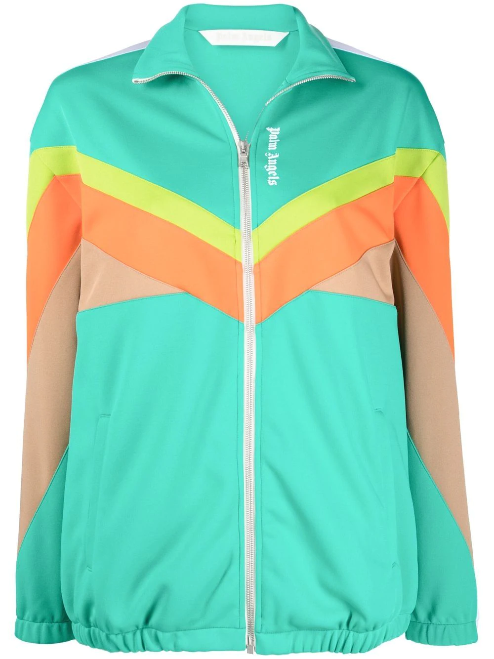 Palm Angels colour-block logo-print track jacket - Green