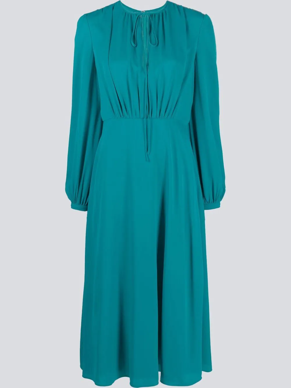 Valentino Garavani puff-sleeve silk dress - Blue