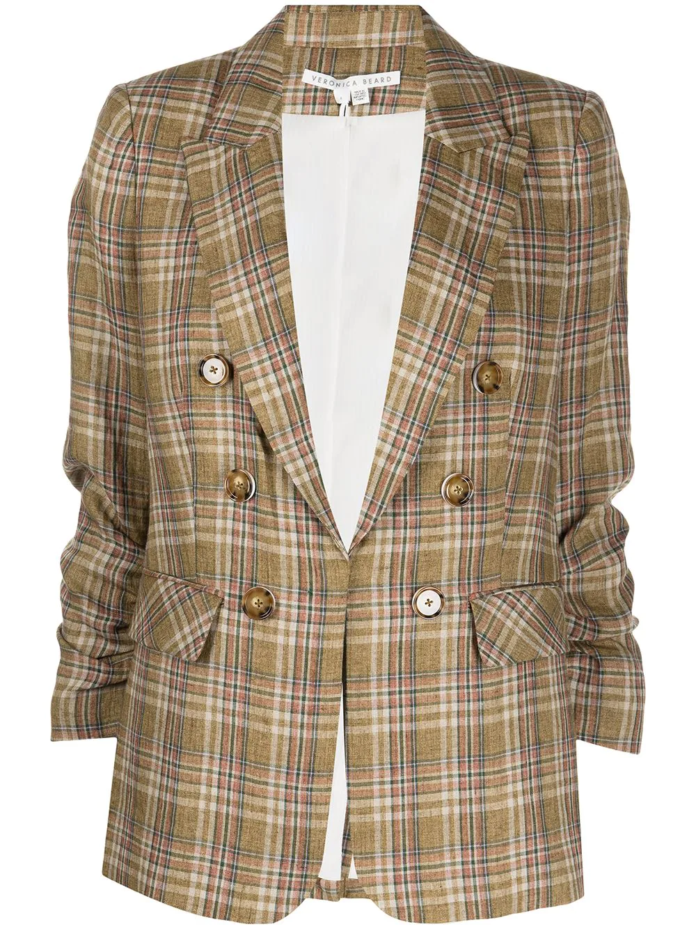 Veronica Beard check single-breasted blazer - Brown