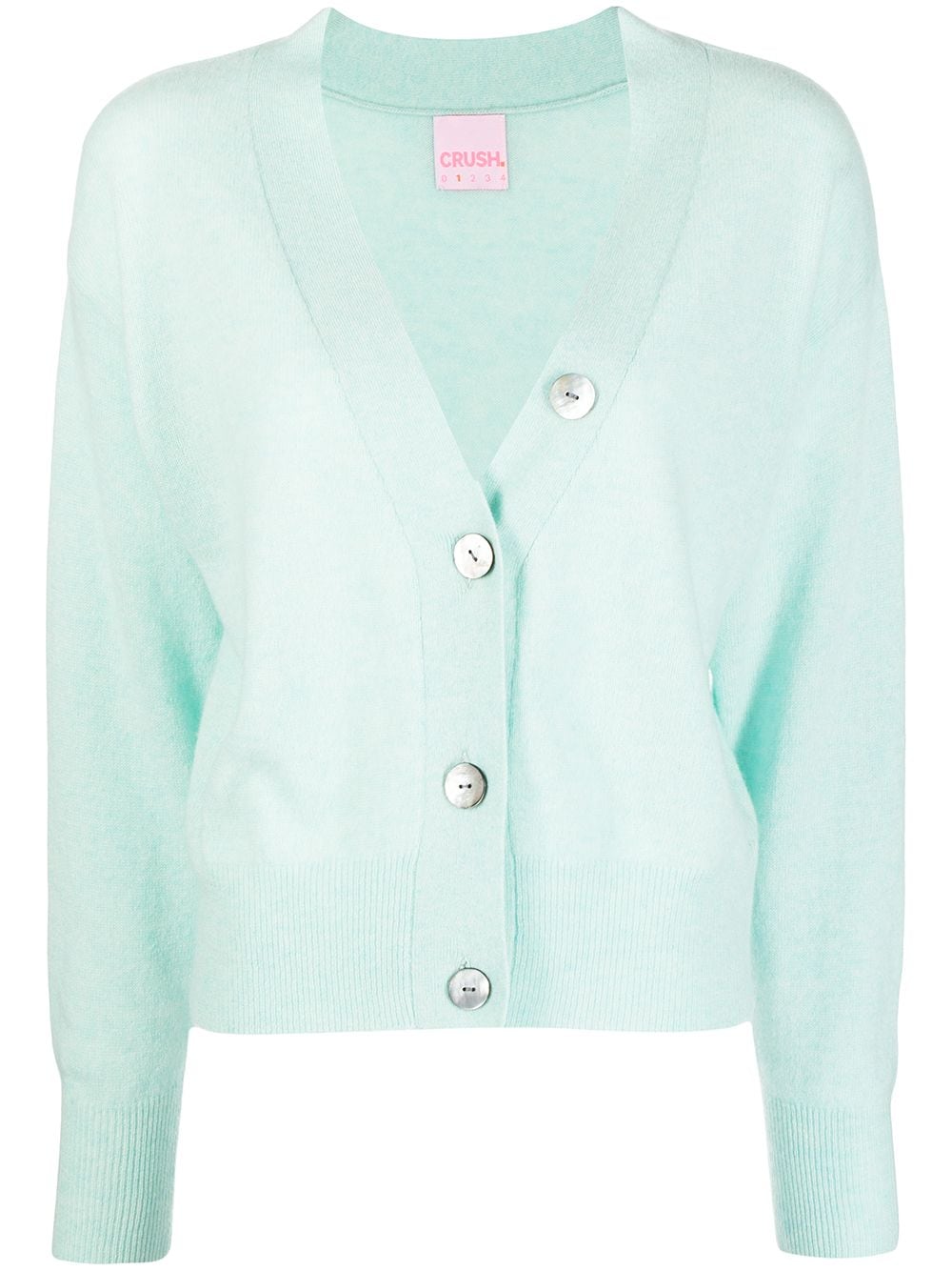 CRUSH CASHMERE fine-knit cashmere cardigan - Green