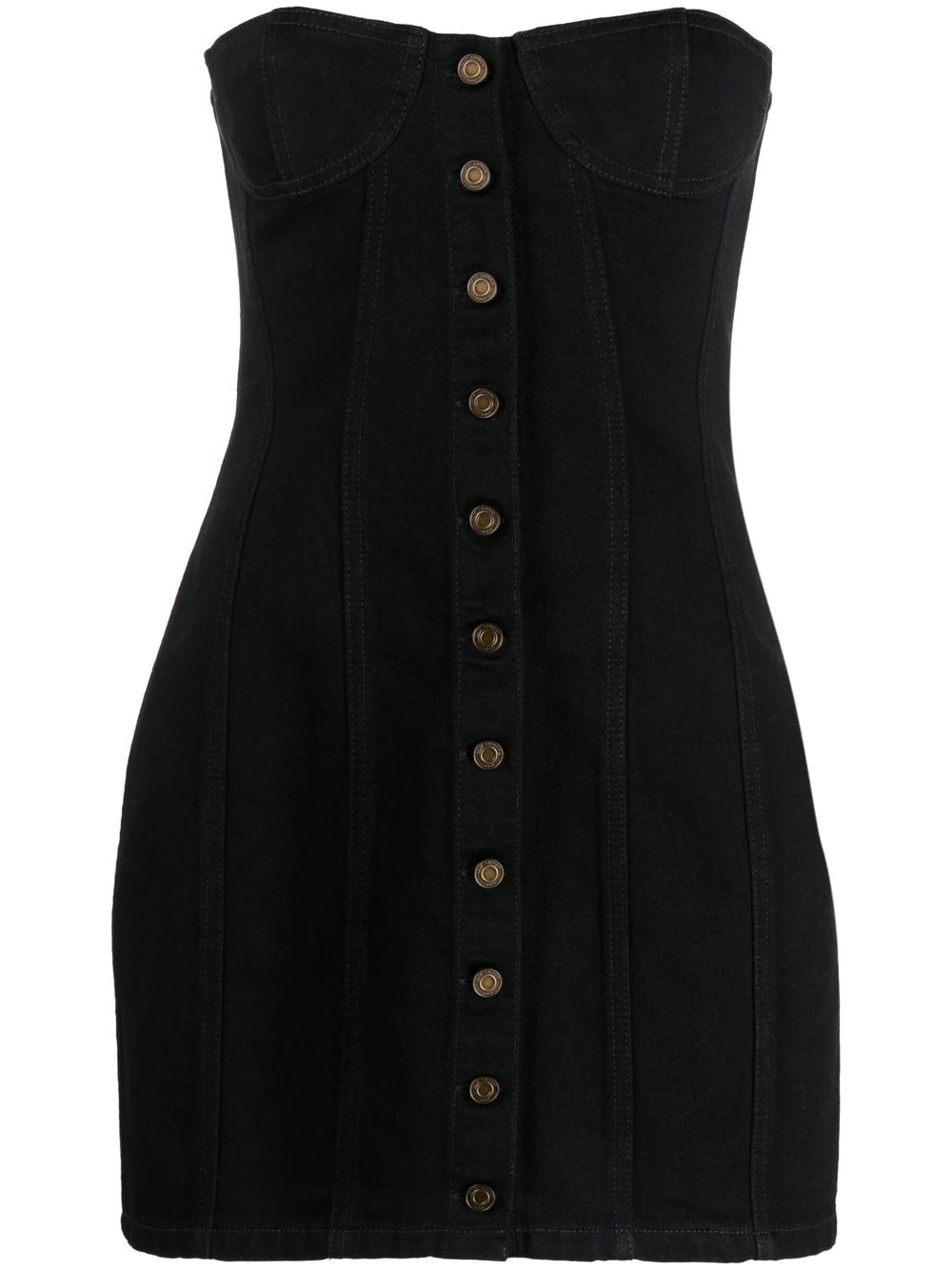 Saint Laurent strapless denim minidress - Black