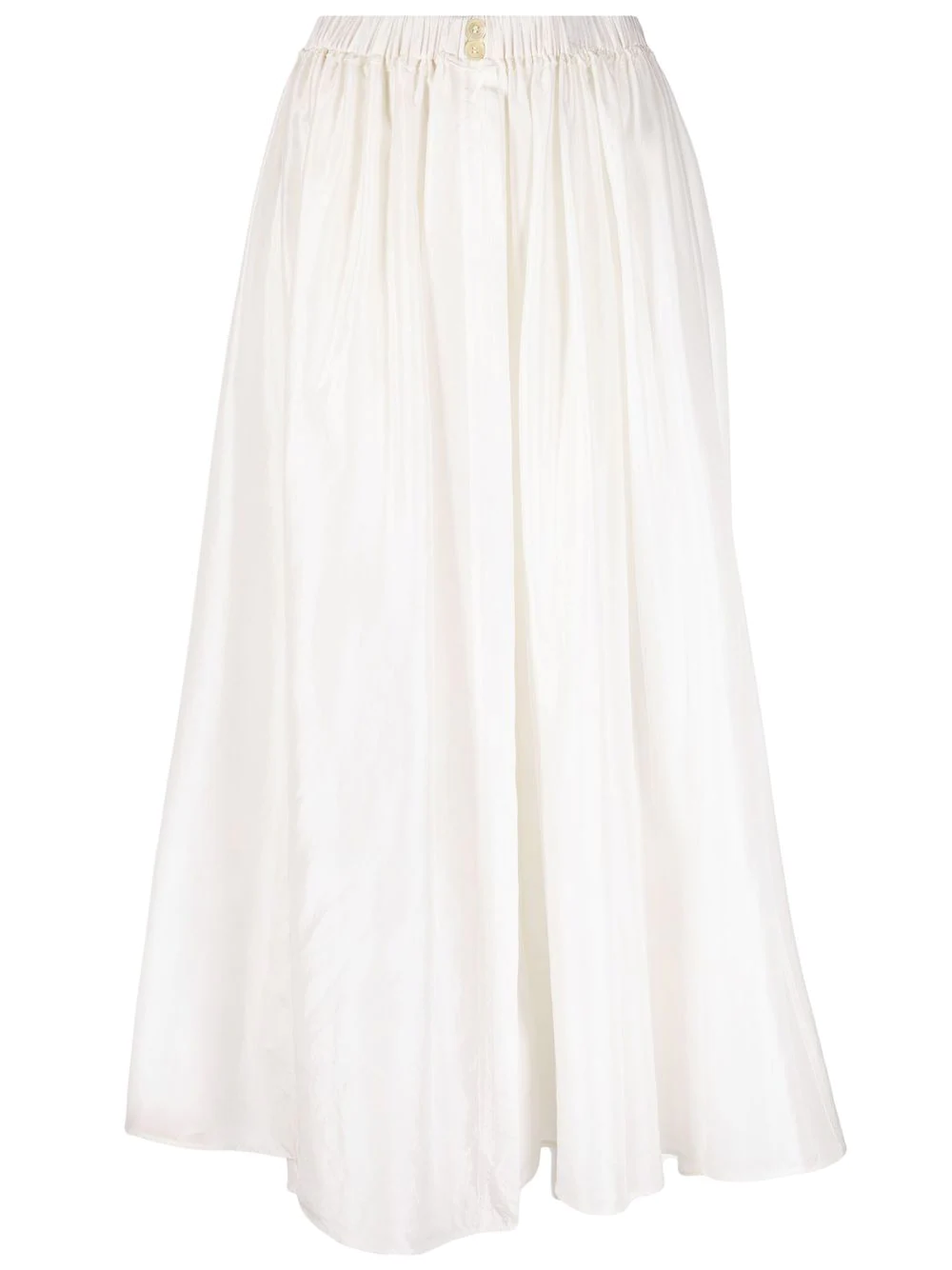 Forte Forte button-detail pleated midi skirt - White