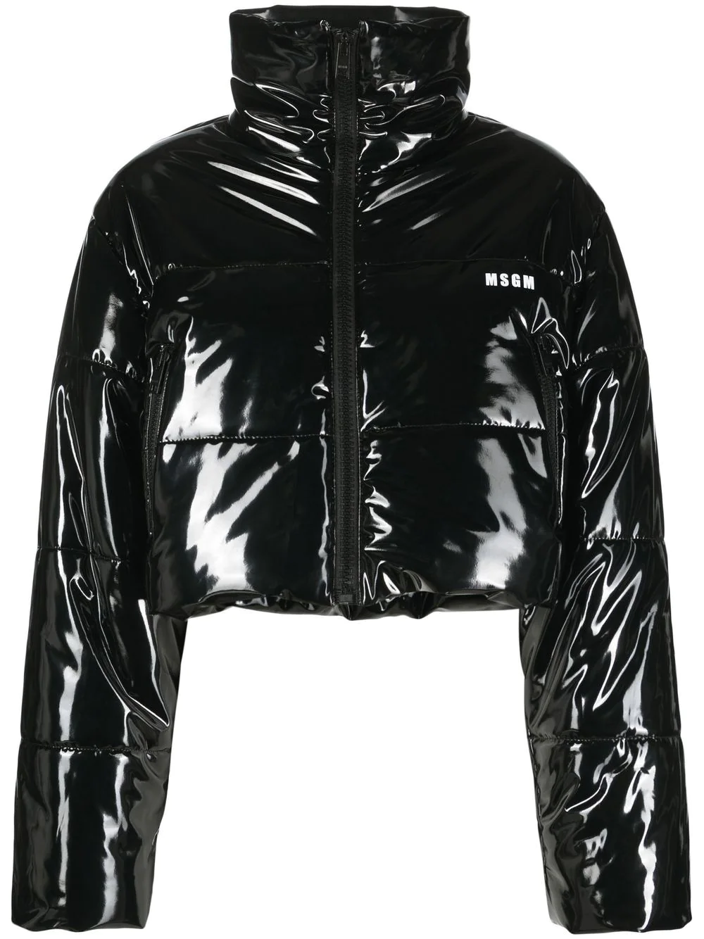 MSGM cropped puffer jacket - Black