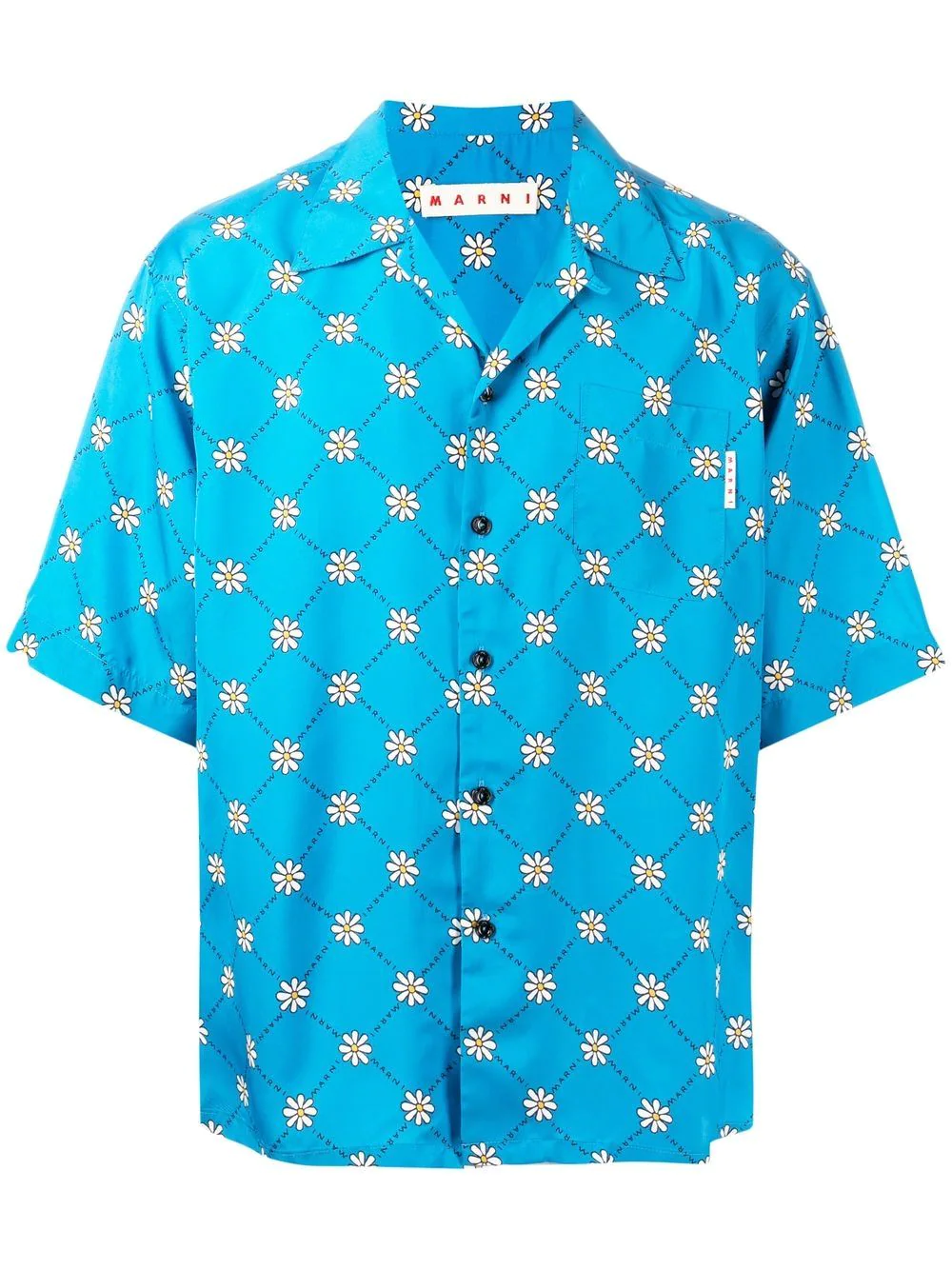 Marni floral-print short-sleeve shirt - Blue