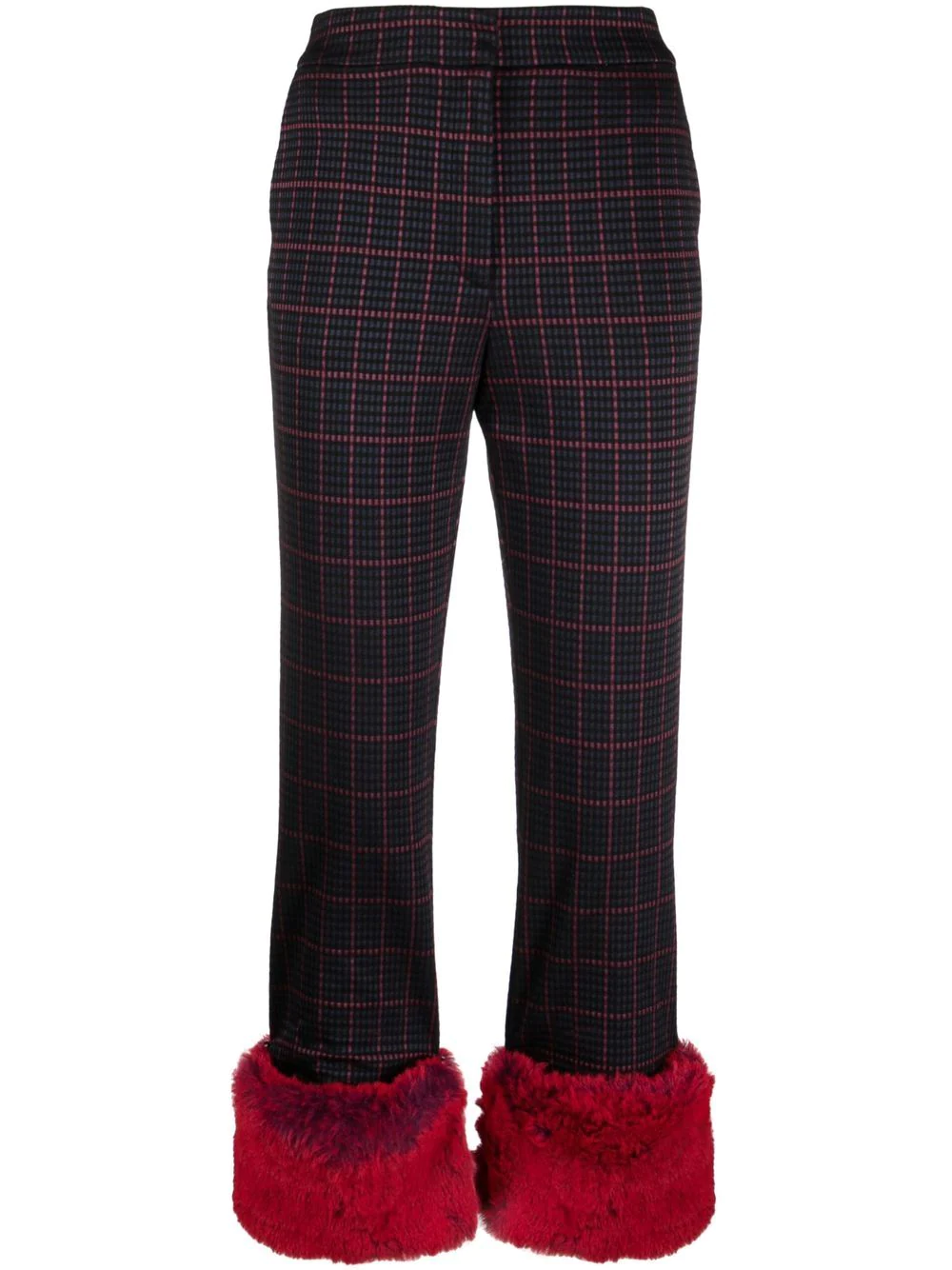 Viktor & Rolf checked turn-up trousers - Black