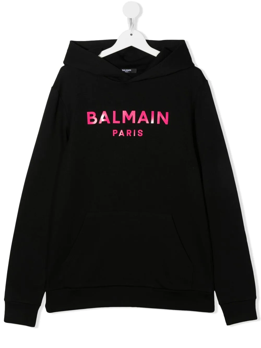 Balmain Kids TEEN logo-print hoodie - Black