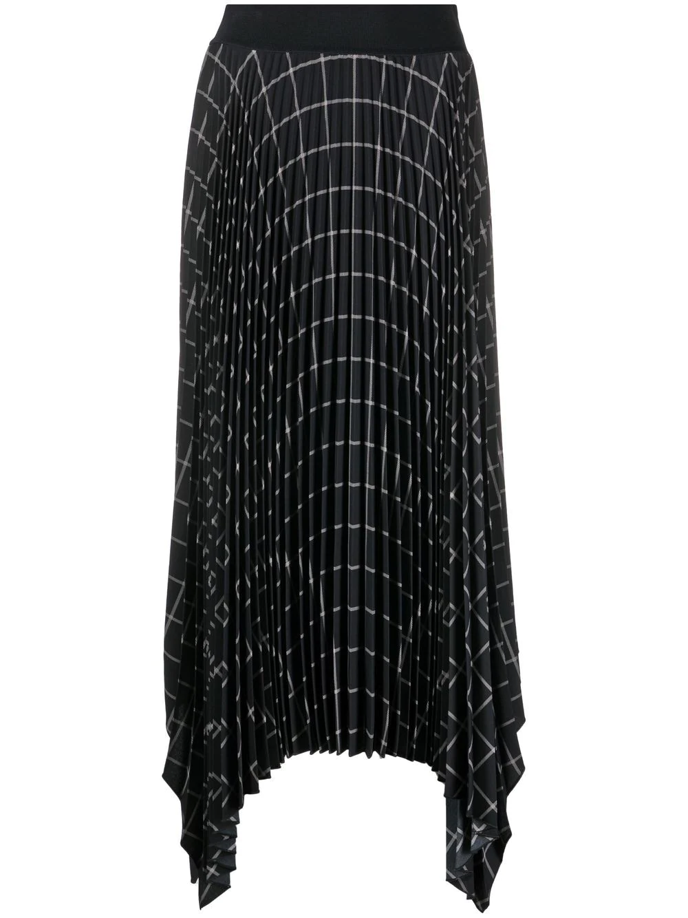 JOSEPH check-print pleated skirt - Black