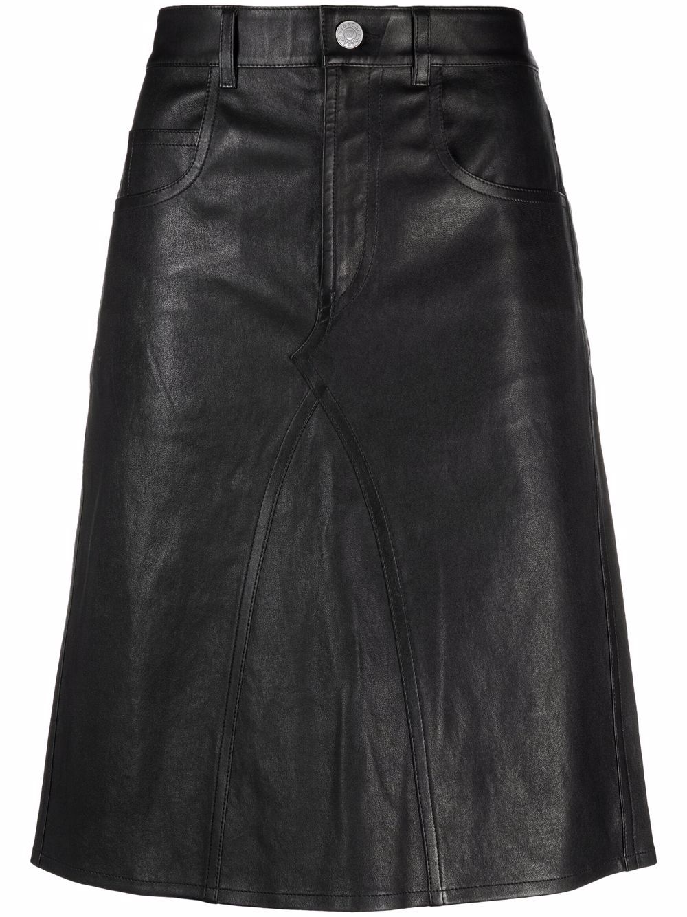 Isabel Marant Étoile A-line leather midi skirt - Black